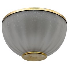 Vintage Mid-century Modern Murano Glass and Brass Ceiling Light, 1970s