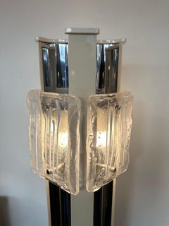 Mid-Century Modern Murano Glass and Metal Floor Lamp by Esperia, Italy, 1970s