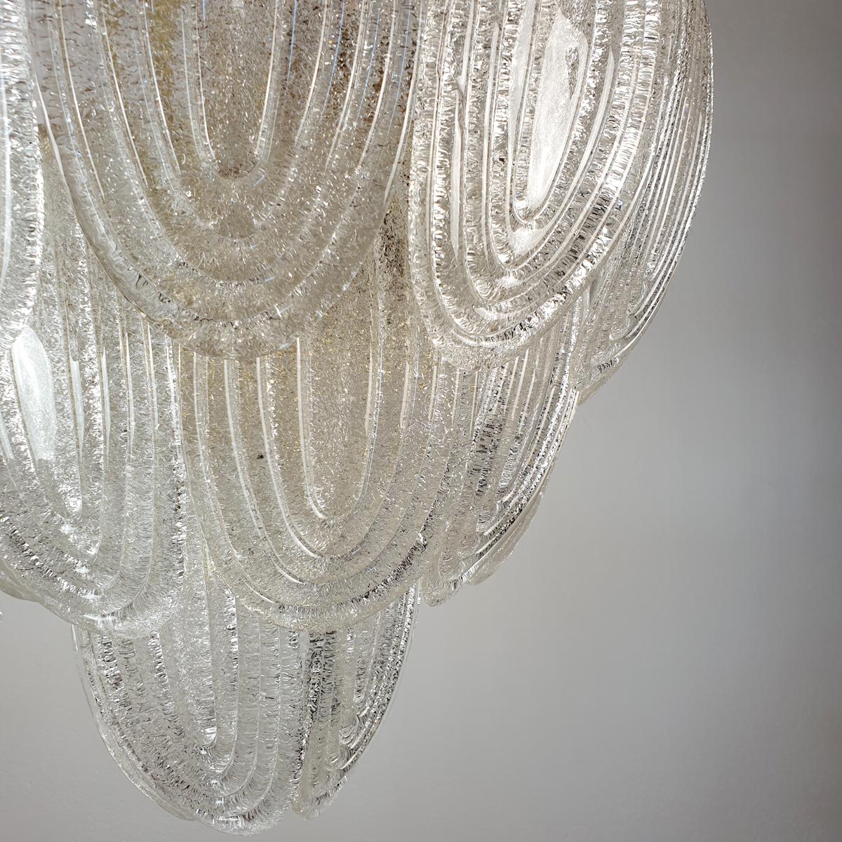 Murano Glass Mid Century Modern Chandelier Mazzega style  1