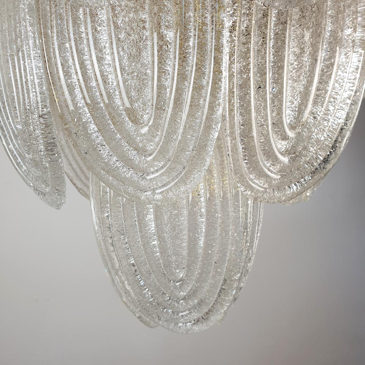 Murano Glass Mid Century Modern Chandelier Mazzega style  2