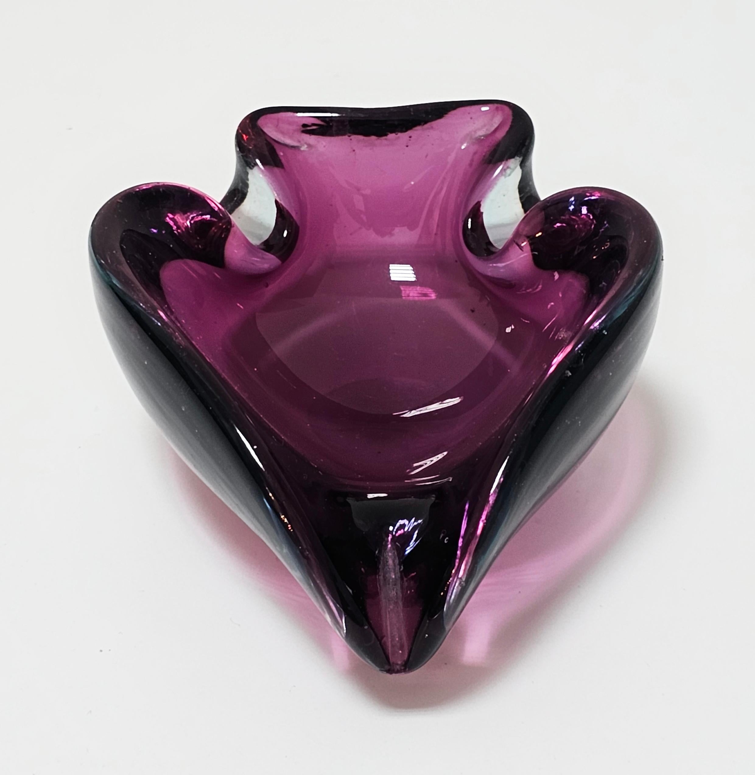 vintage purple glass ashtray