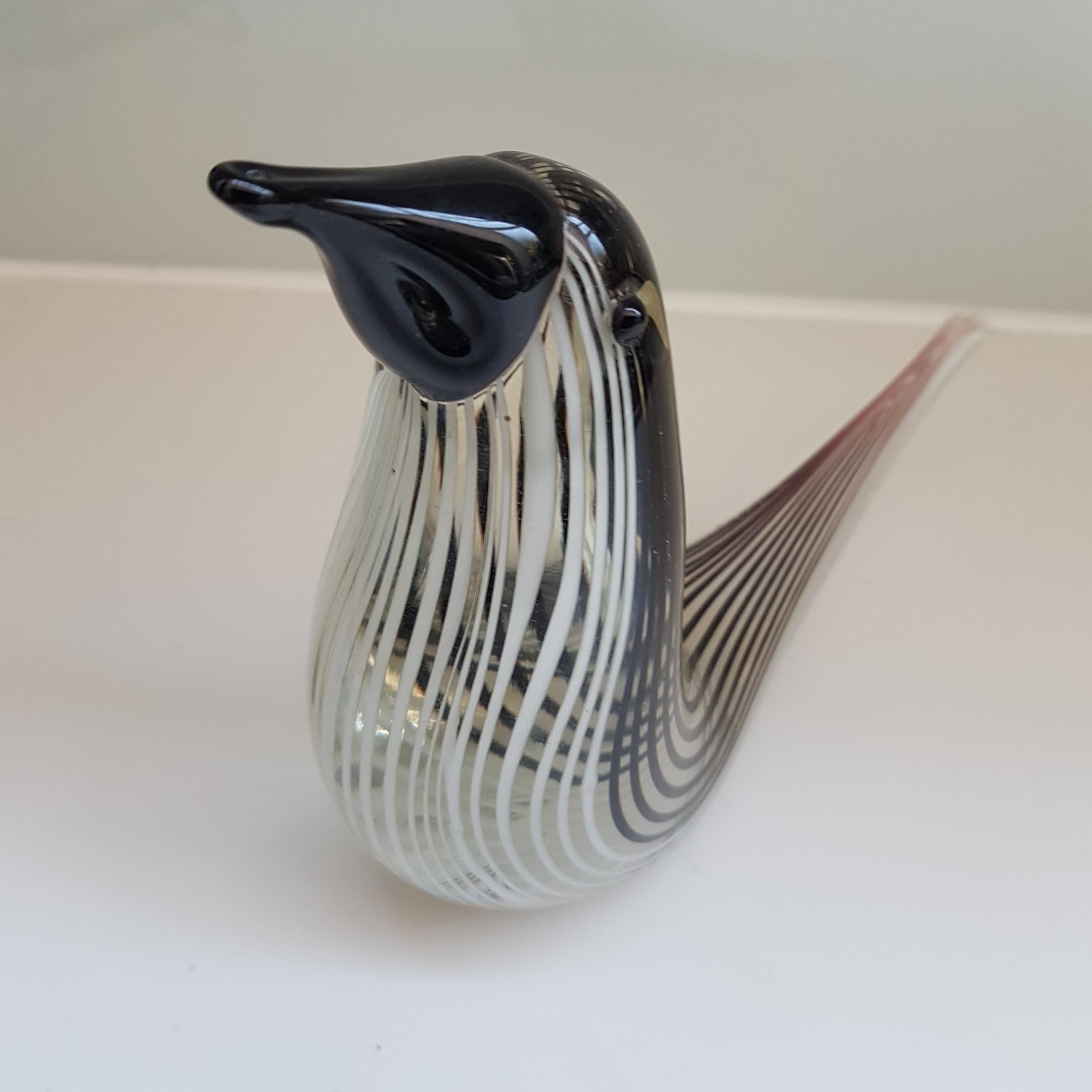 Italian Mid-Century Modern Murano Glass Bird in the Manner of Licio Zanetti For Sale