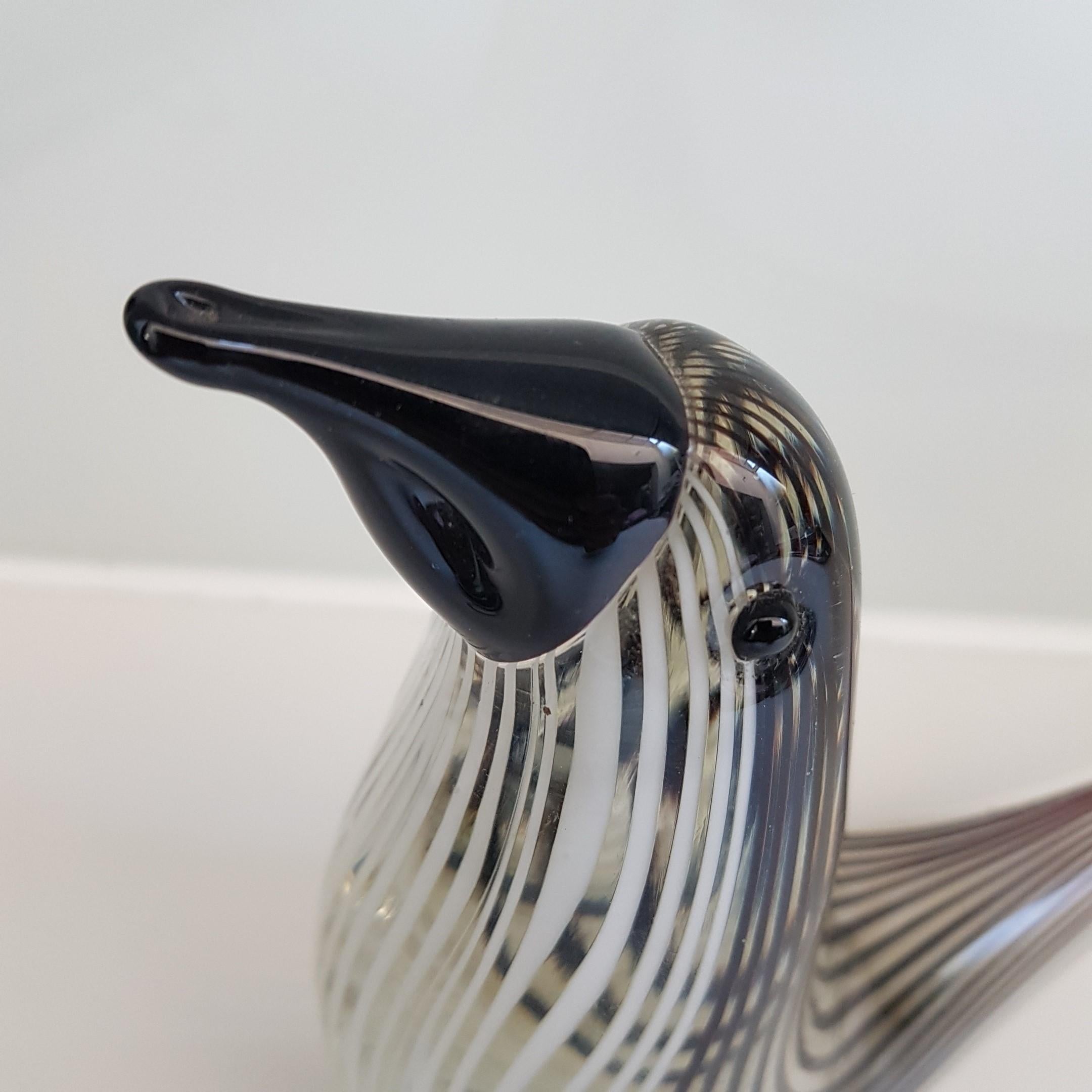 Italiano Uccello in vetro di Murano della metà del secolo scorso alla maniera di Licio Zanetti