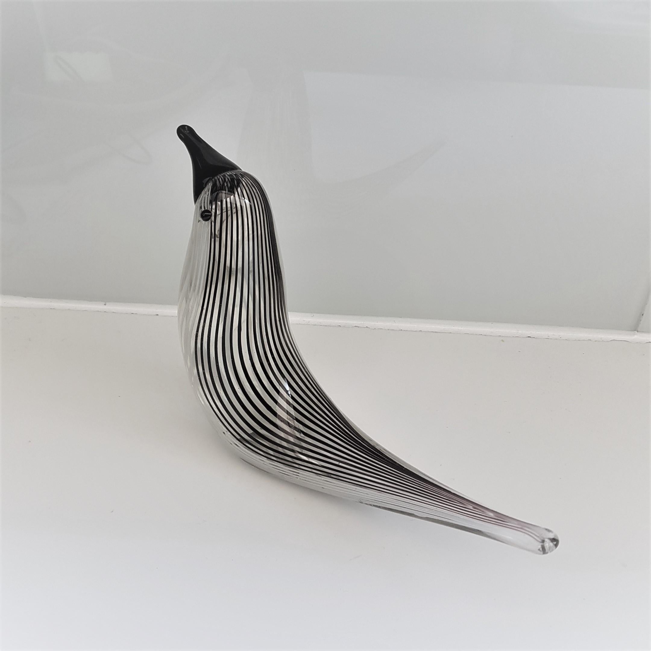 Mid-20th Century Mid-Century Modern Murano Glass Bird in the Manner of Licio Zanetti For Sale