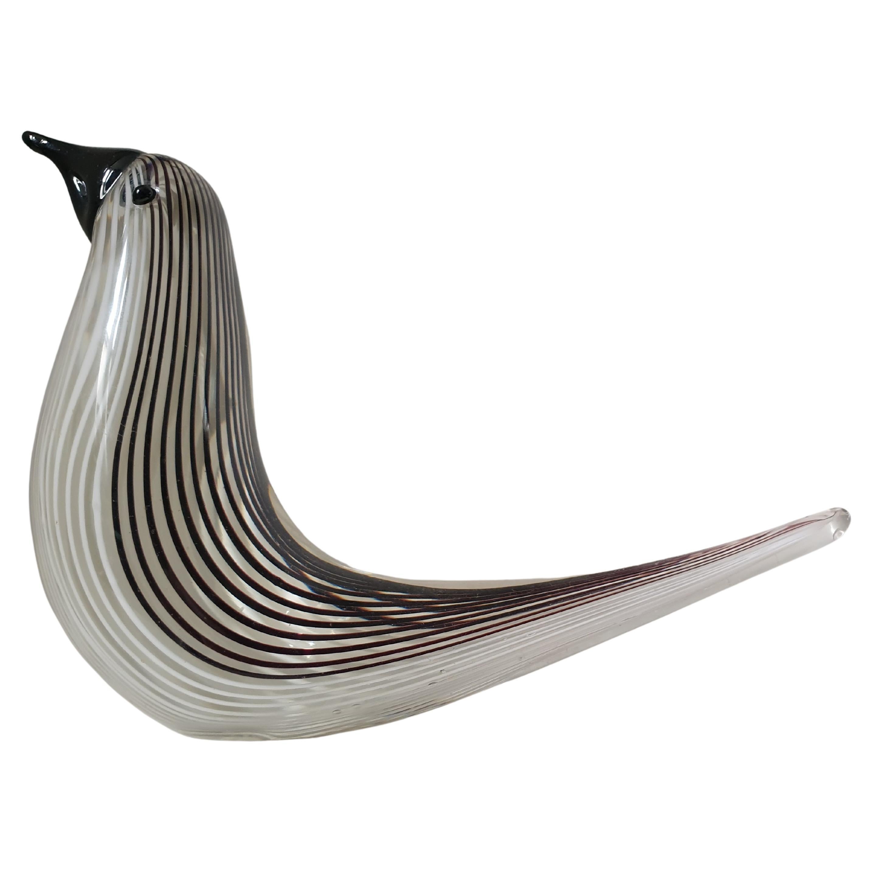 Mid-Century Modern Murano Glass Bird in the Manner of Licio Zanetti For Sale