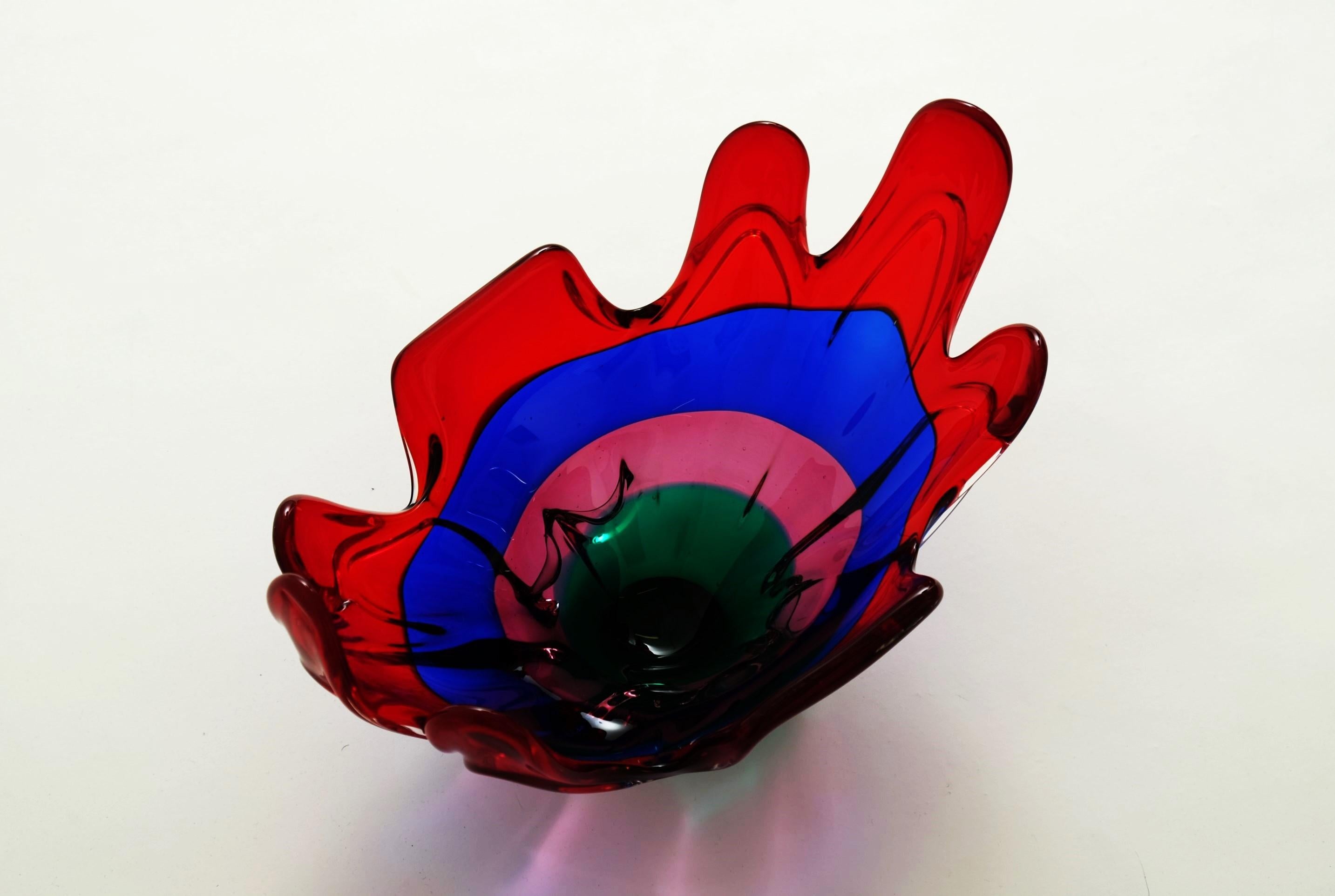 Coupe en verre de Murano moderne du milieu du siècle, attribuée à Fulvio Bianconi, Italie, années 1950 en vente 5