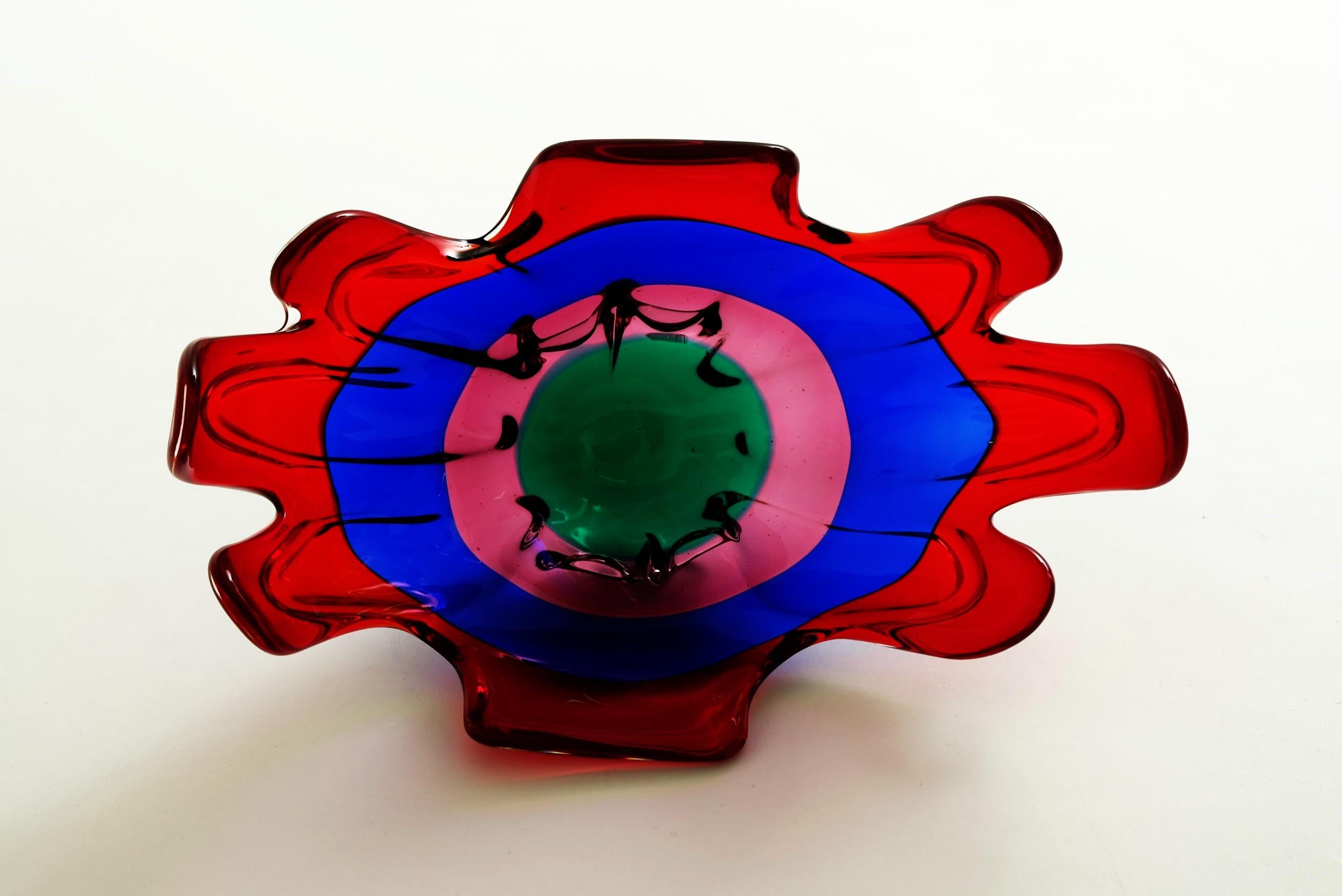 Coupe en verre de Murano moderne du milieu du siècle, attribuée à Fulvio Bianconi, Italie, années 1950 en vente 1