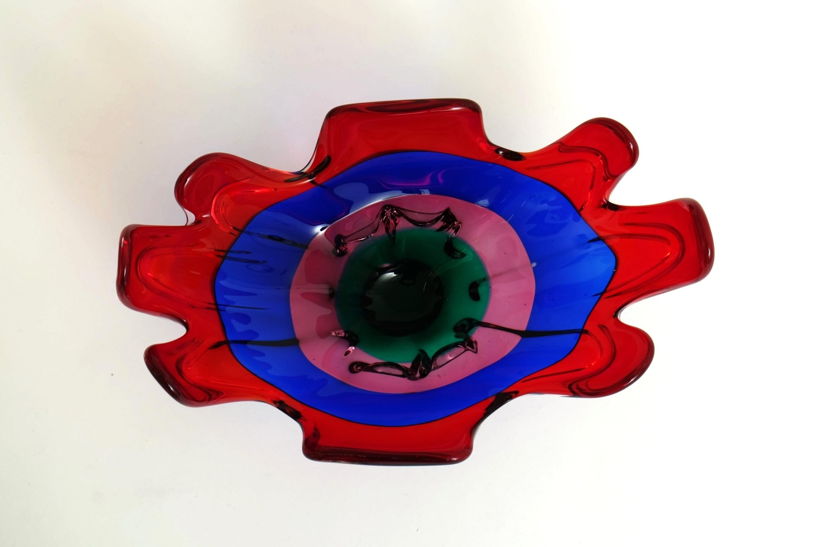 Coupe en verre de Murano moderne du milieu du siècle, attribuée à Fulvio Bianconi, Italie, années 1950 en vente 6
