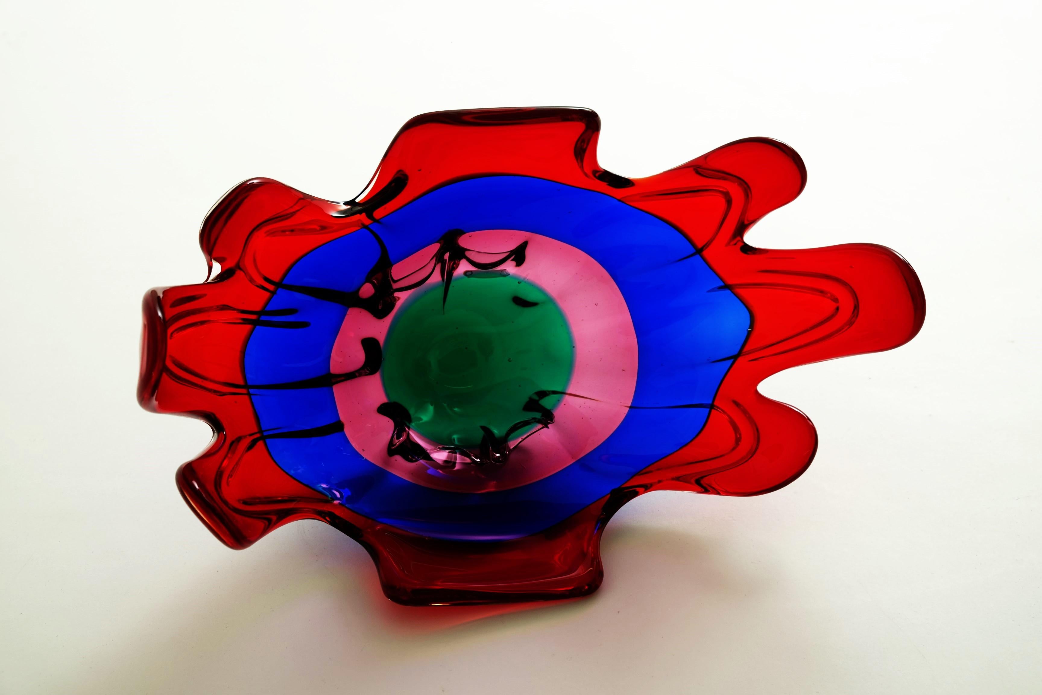 Coupe en verre de Murano moderne du milieu du siècle, attribuée à Fulvio Bianconi, Italie, années 1950 en vente 9