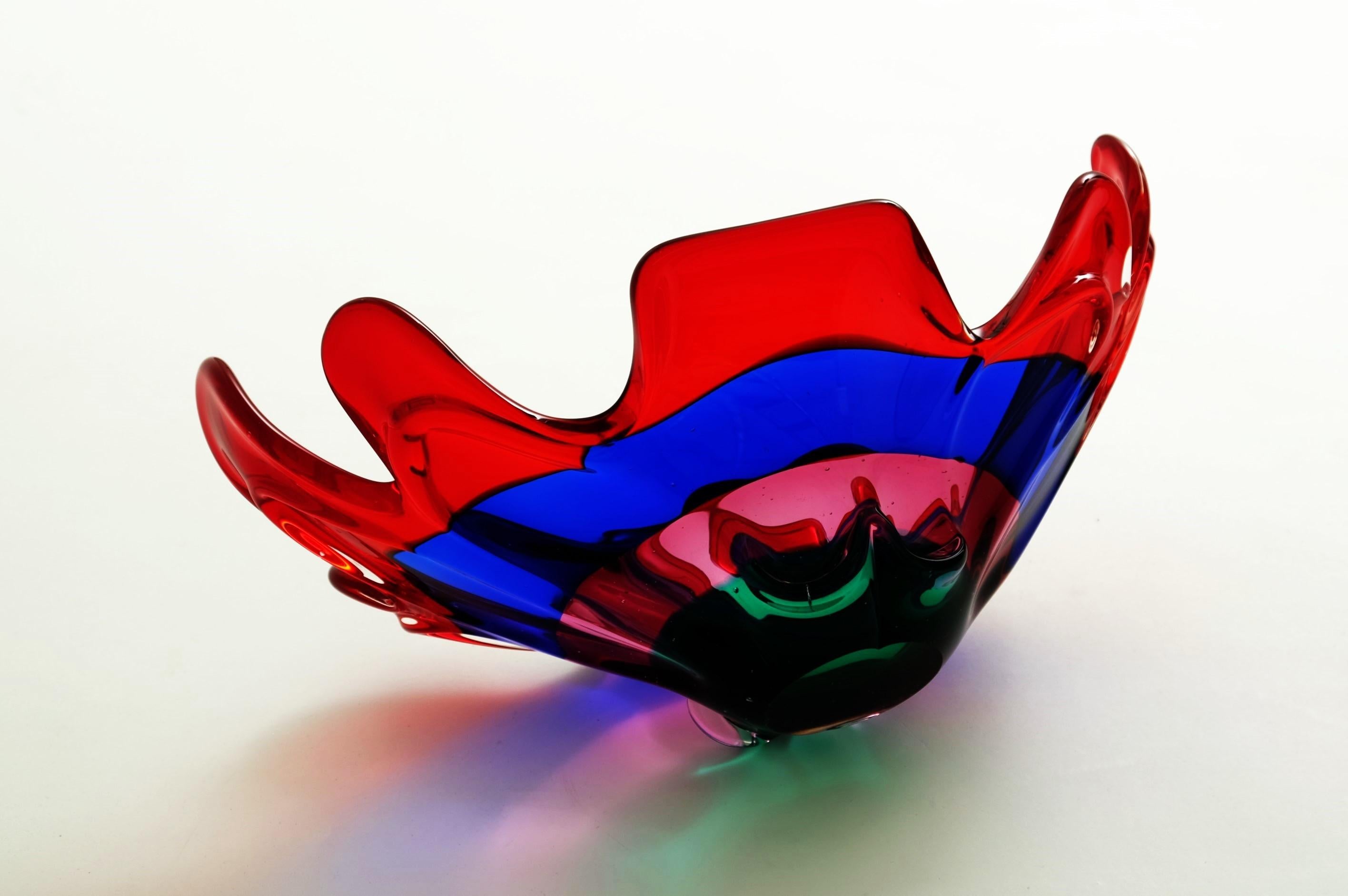 Coupe en verre de Murano moderne du milieu du siècle, attribuée à Fulvio Bianconi, Italie, années 1950 en vente 10