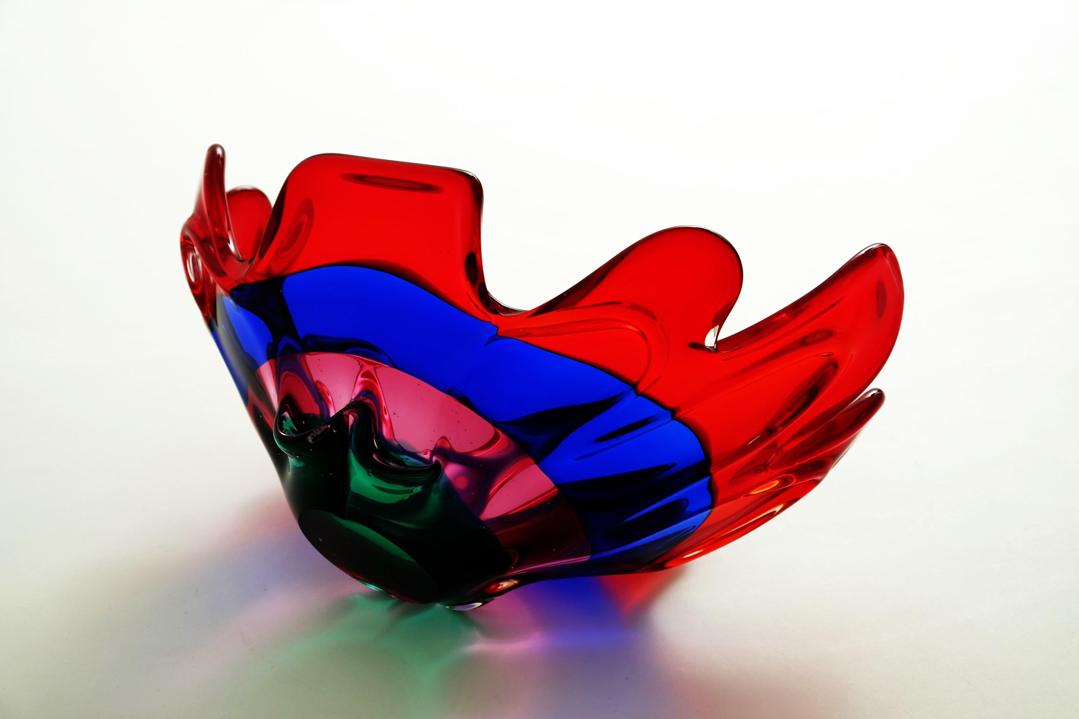 Coupe en verre de Murano moderne du milieu du siècle, attribuée à Fulvio Bianconi, Italie, années 1950 en vente 11