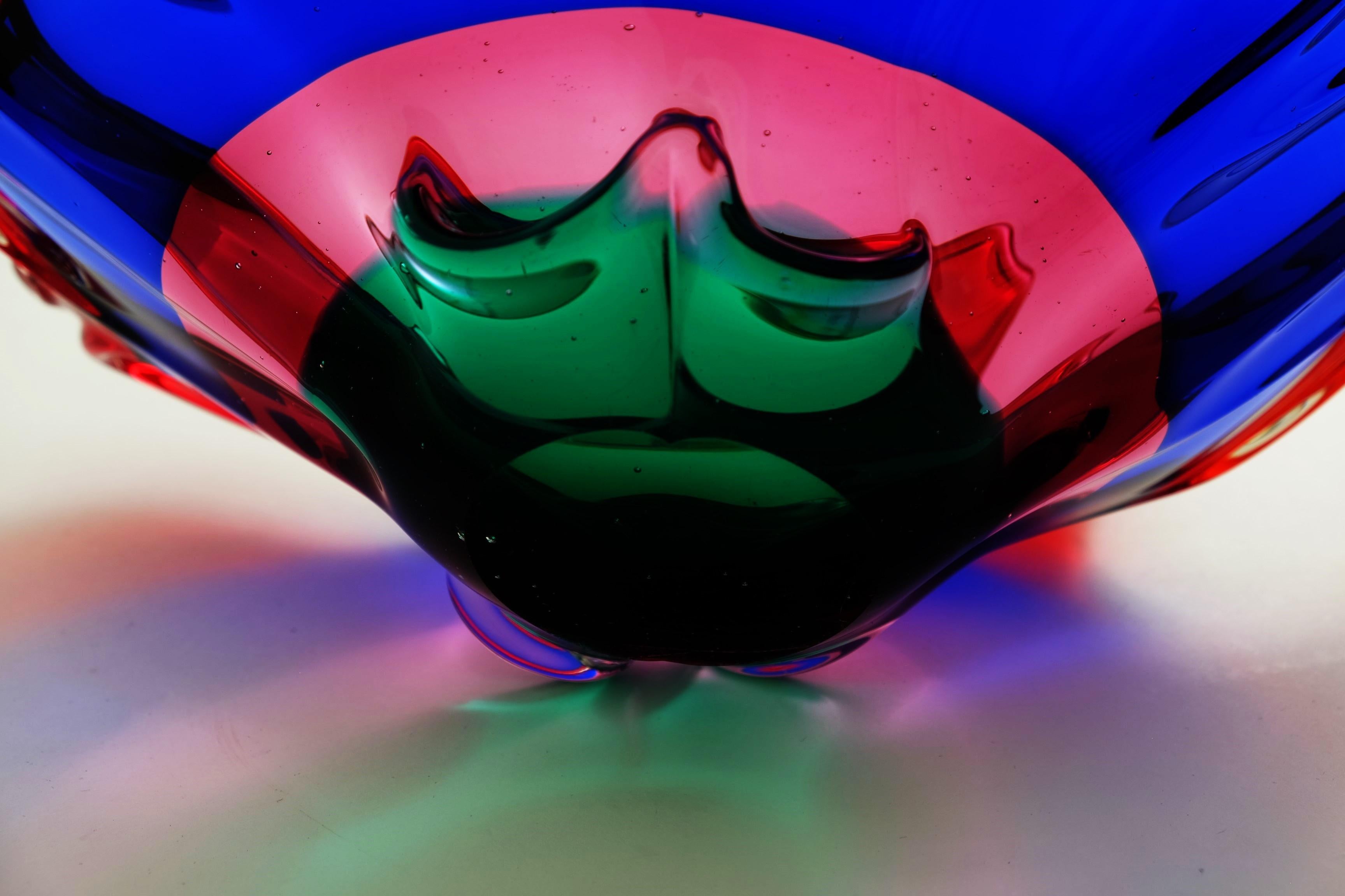 Coupe en verre de Murano moderne du milieu du siècle, attribuée à Fulvio Bianconi, Italie, années 1950 en vente 12