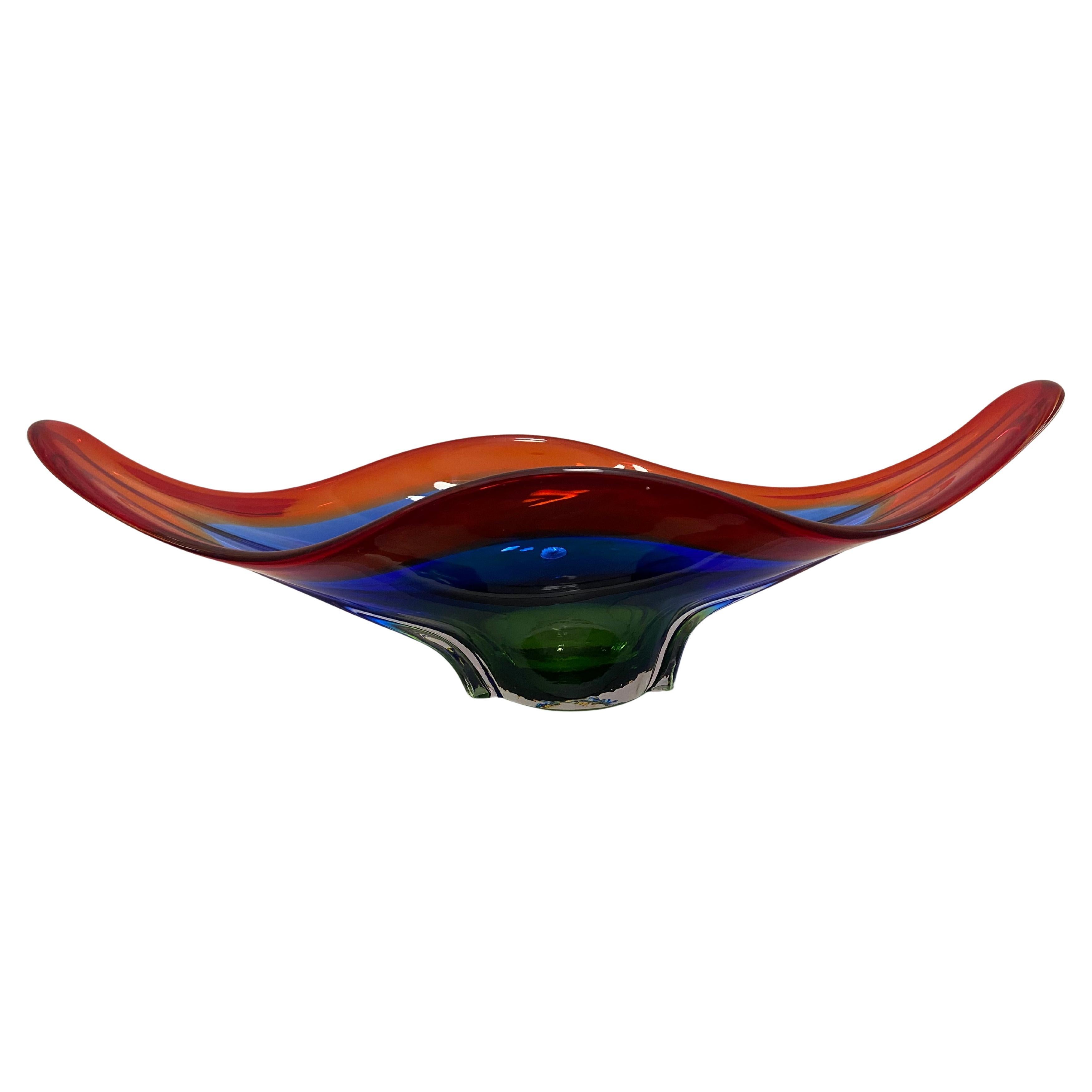 Moderne Murano-Glasschale aus der Mitte des Jahrhunderts (Italienisch) im Angebot
