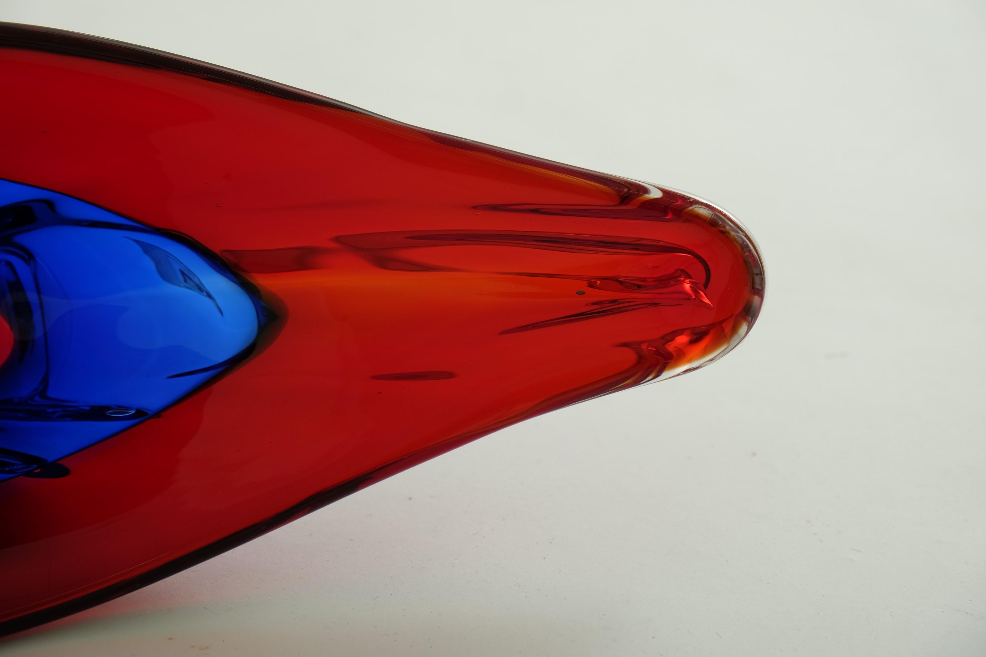 Mid Century Modern Murano Glass Bowl Attributed To Fulvio Bianconi, Italy 1950s For Sale 10