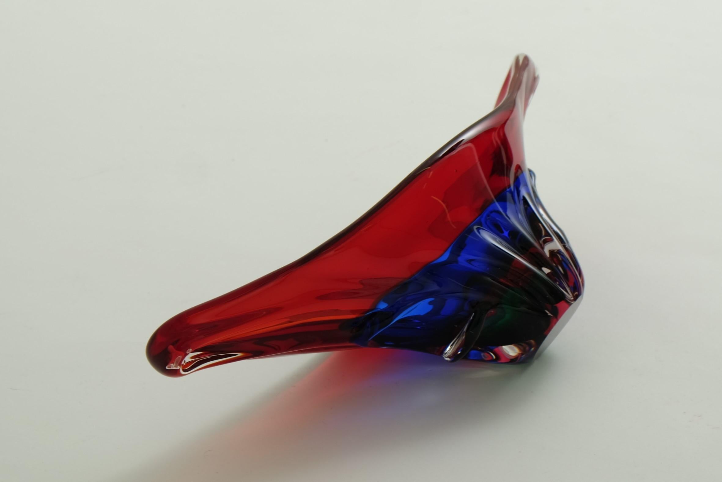 Mid Century Modern Murano Glass Bowl Attributed To Fulvio Bianconi, Italy 1950s For Sale 11