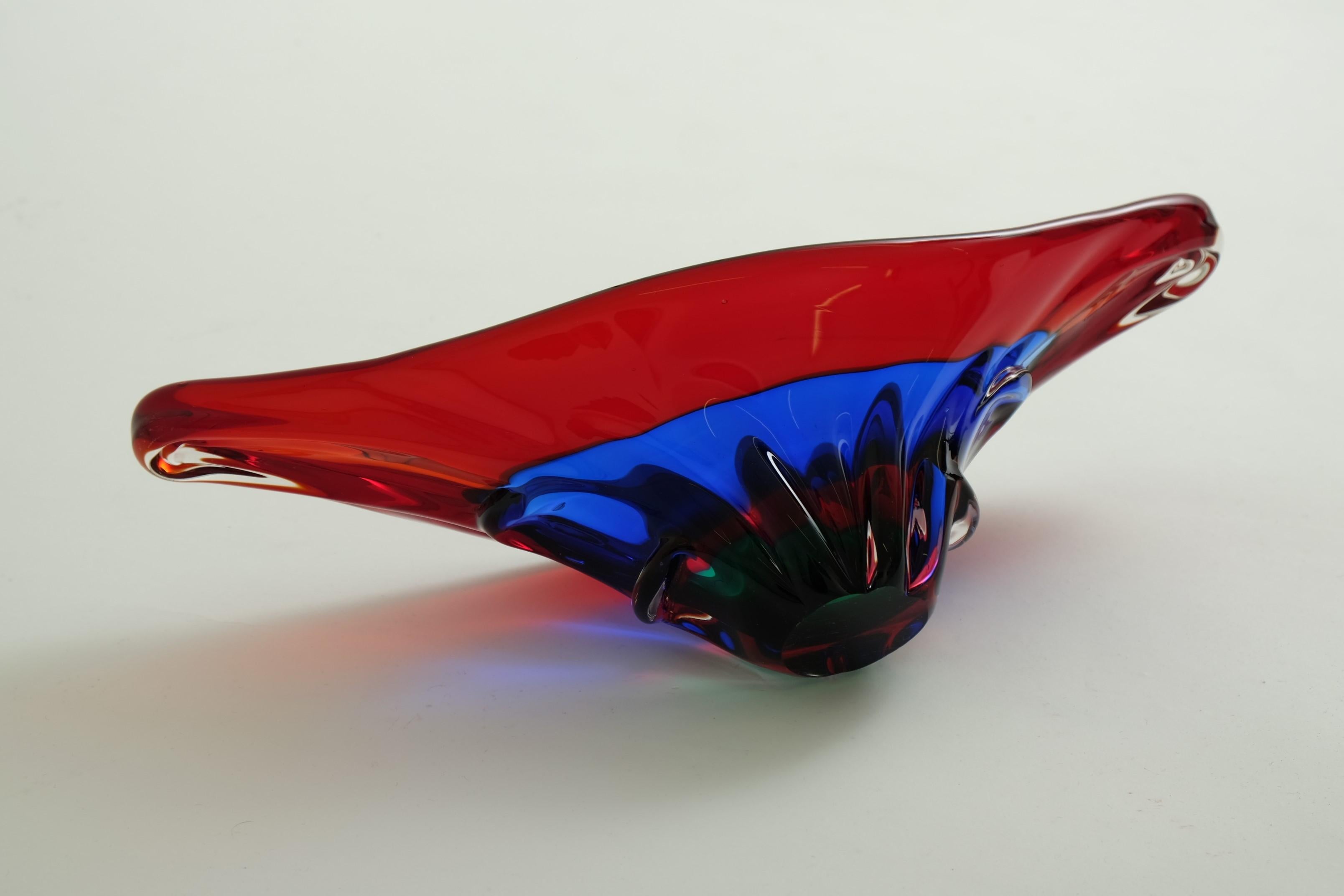 Mid Century Modern Murano Glass Bowl Attributed To Fulvio Bianconi, Italy 1950s For Sale 12