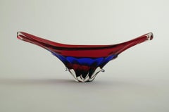 Mid Century Modern Murano Glass Bowl Fulvio Bianconi zugeschrieben, Italien 1950er Jahre