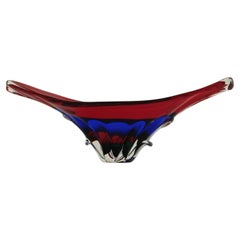 Coupe en verre de Murano moderne du milieu du siècle, attribuée à Fulvio Bianconi, Italie, années 1950