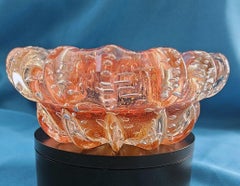 Coupe en verre de Murano avec feuille d'or et bullicante, Barovier&Toso