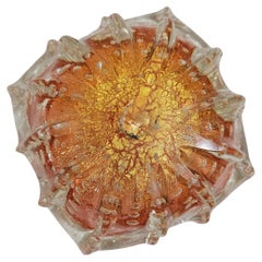Murano Glass Bowl w/Gold Leaf & Bullicante, Barovier & Toso