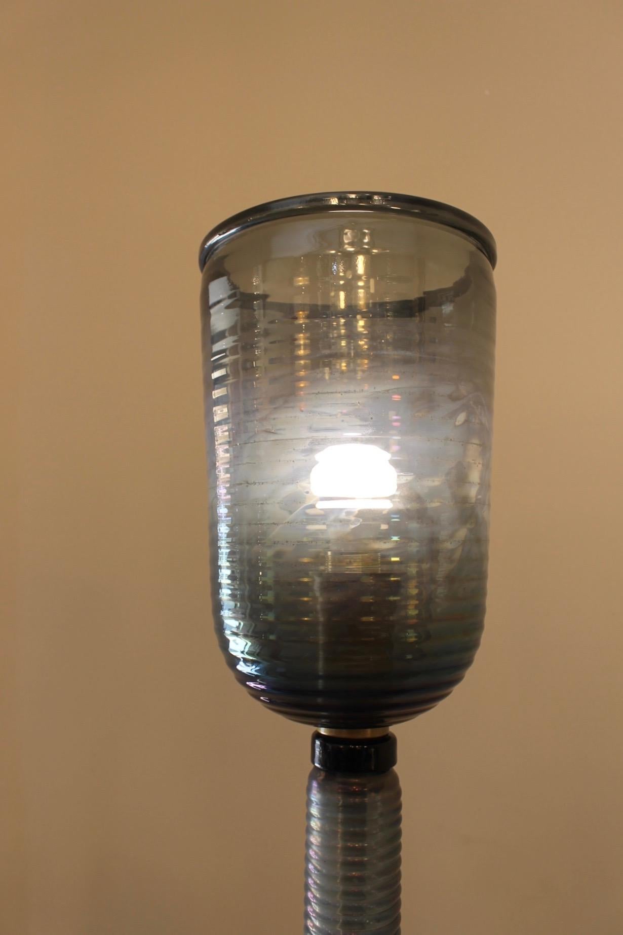 Lampadaires en verre de Murano et laiton modernes du milieu du siècle dernier en vente 5