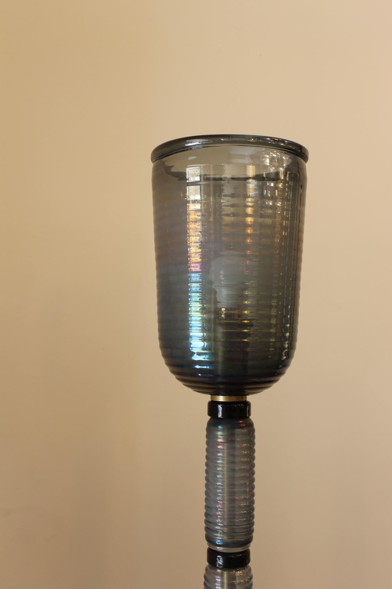 Lampadaires en verre de Murano et laiton modernes du milieu du siècle dernier en vente 12