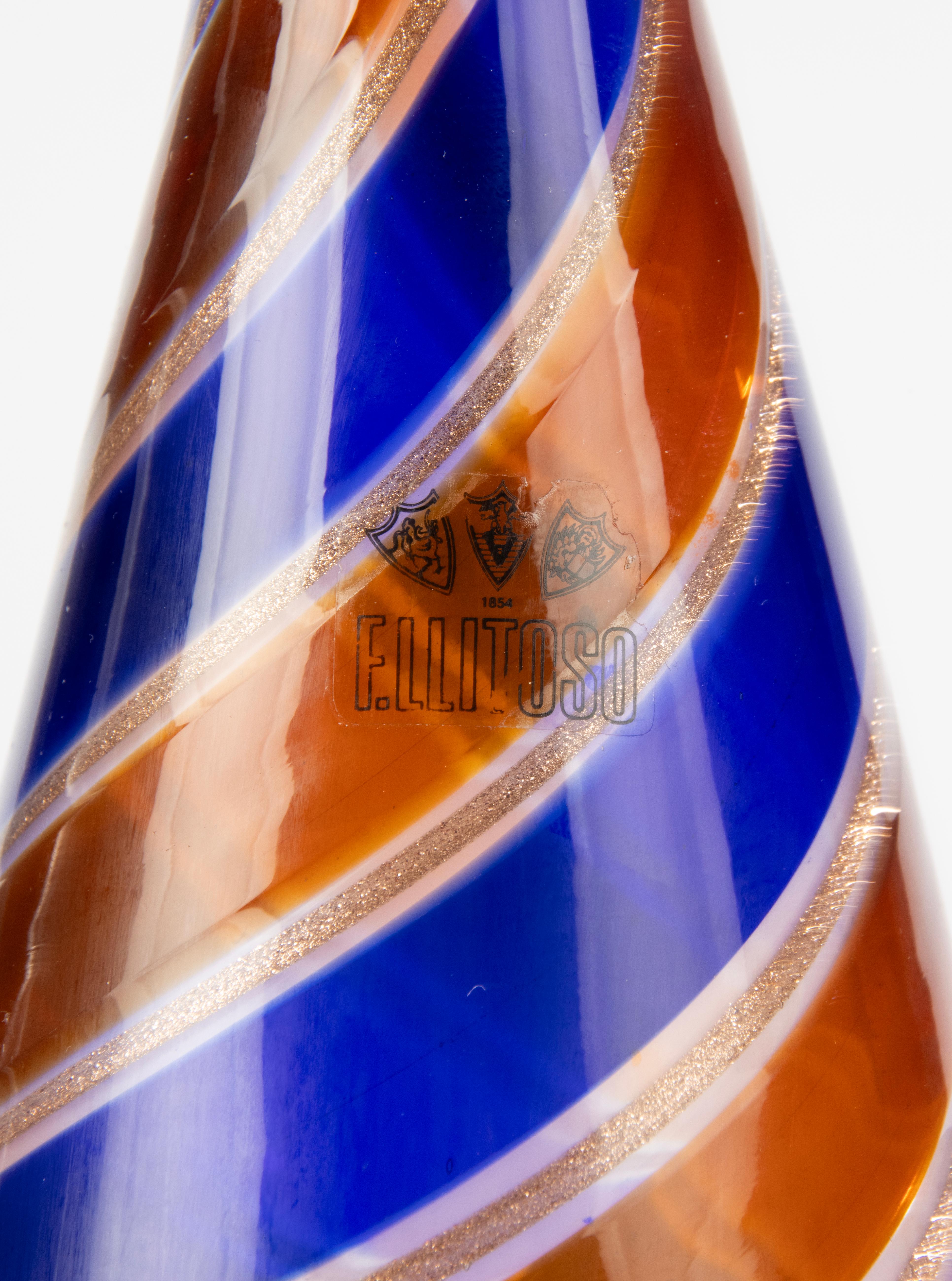 Carafe en verre de Murano moderne du milieu du siècle dernier - Fratelli Toso - Italie en vente 3