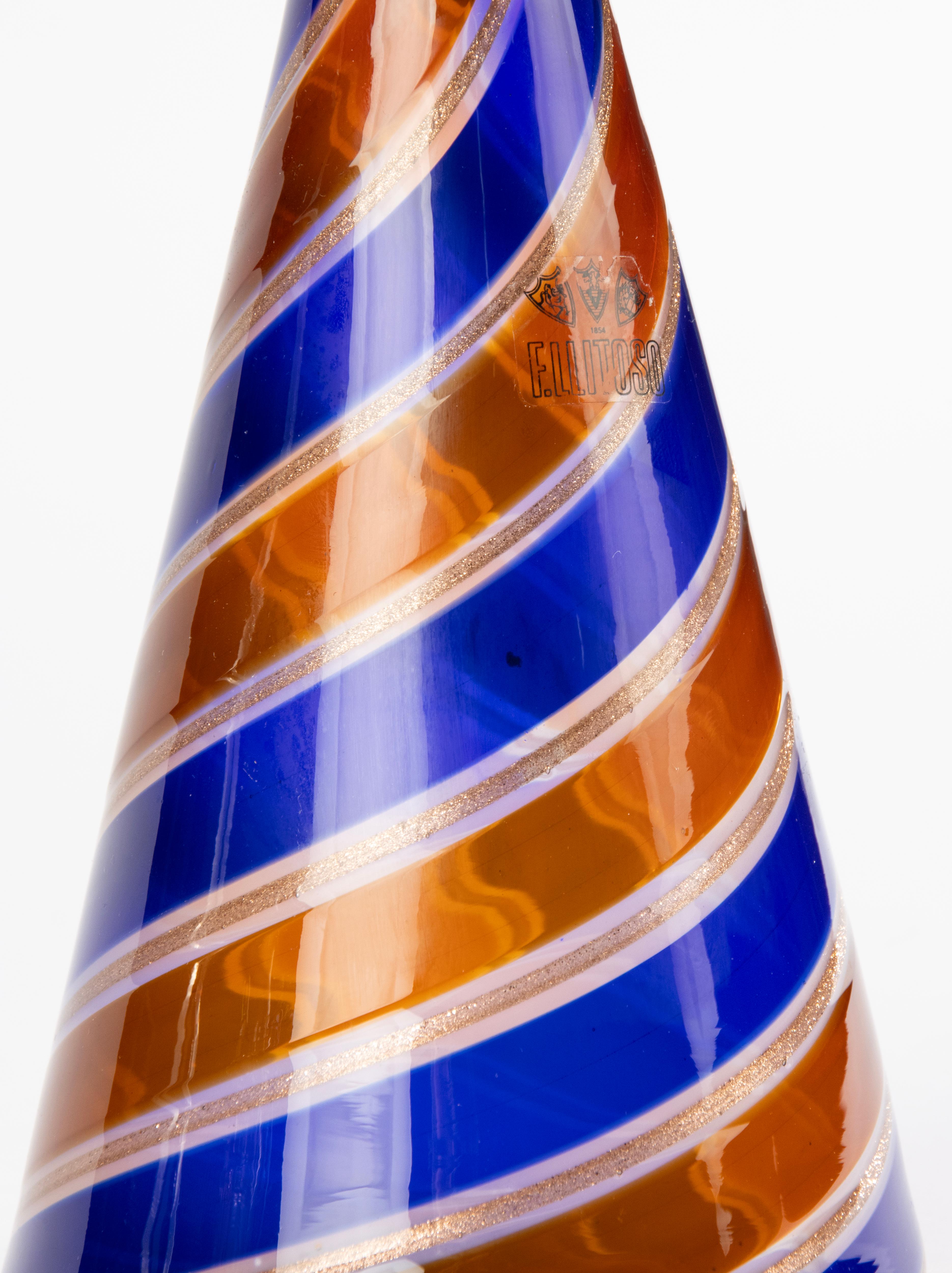 Carafe en verre de Murano moderne du milieu du siècle dernier - Fratelli Toso - Italie en vente 5