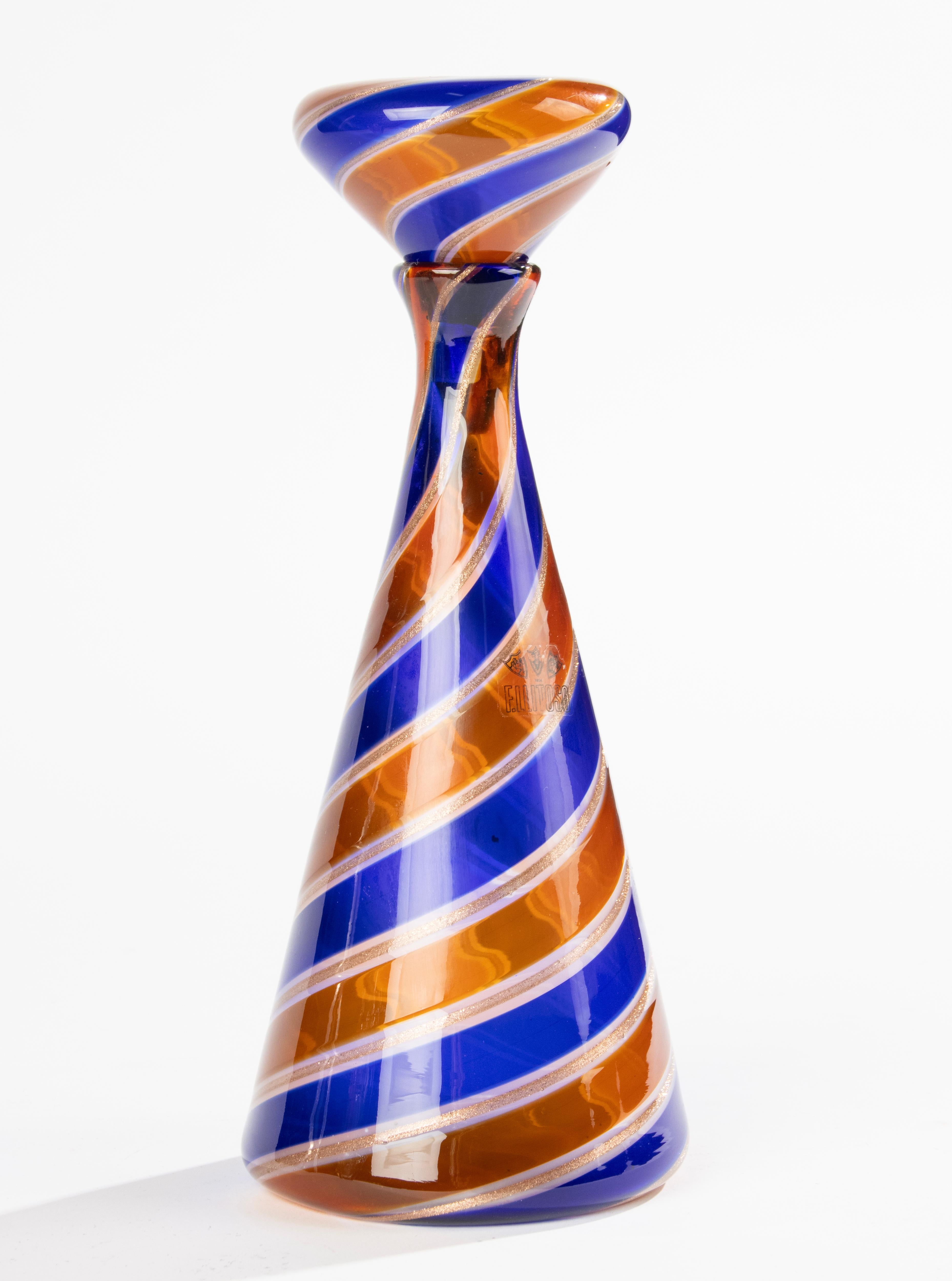 italien Carafe en verre de Murano moderne du milieu du siècle dernier - Fratelli Toso - Italie en vente