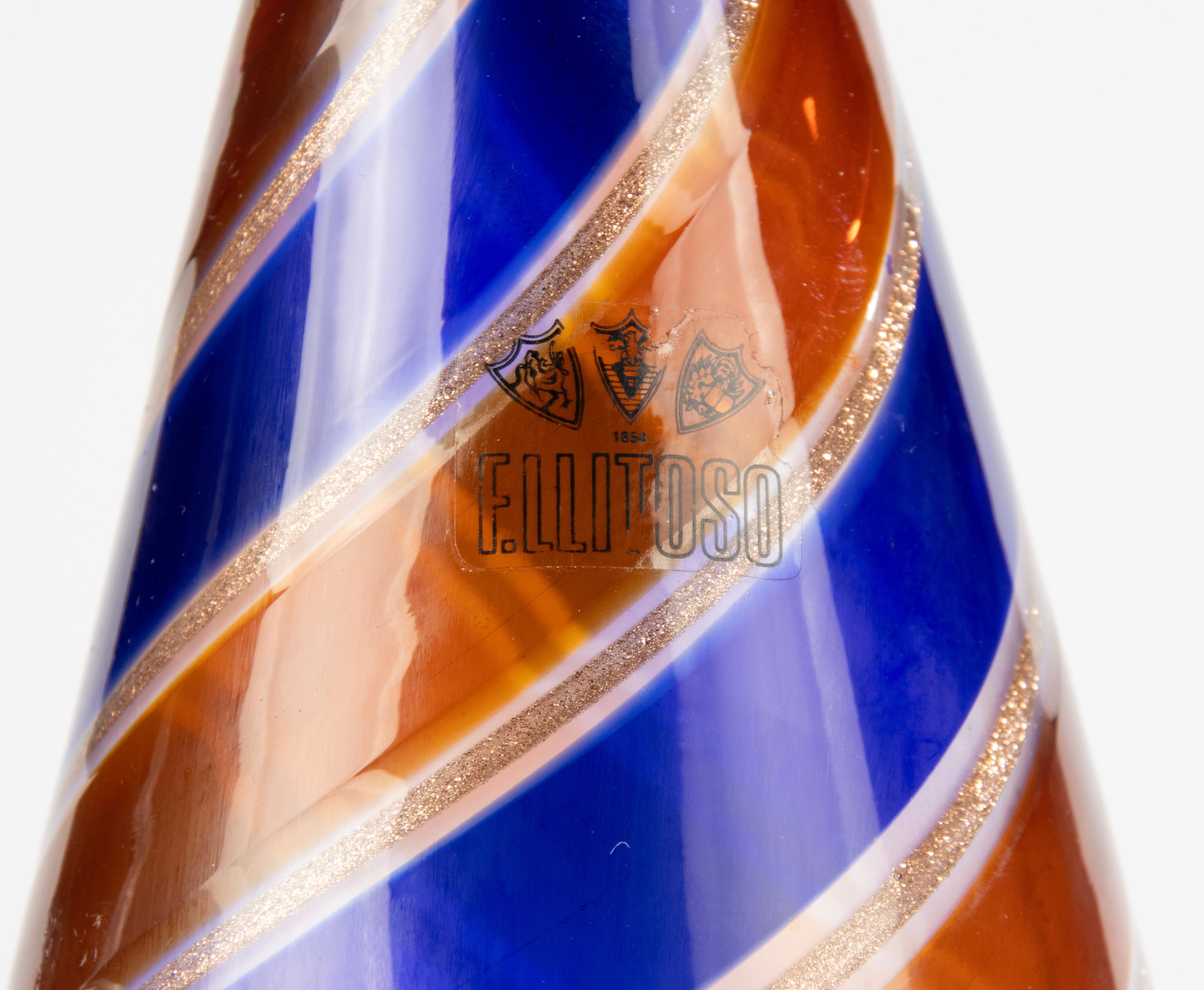 Fait main Carafe en verre de Murano moderne du milieu du siècle dernier - Fratelli Toso - Italie en vente