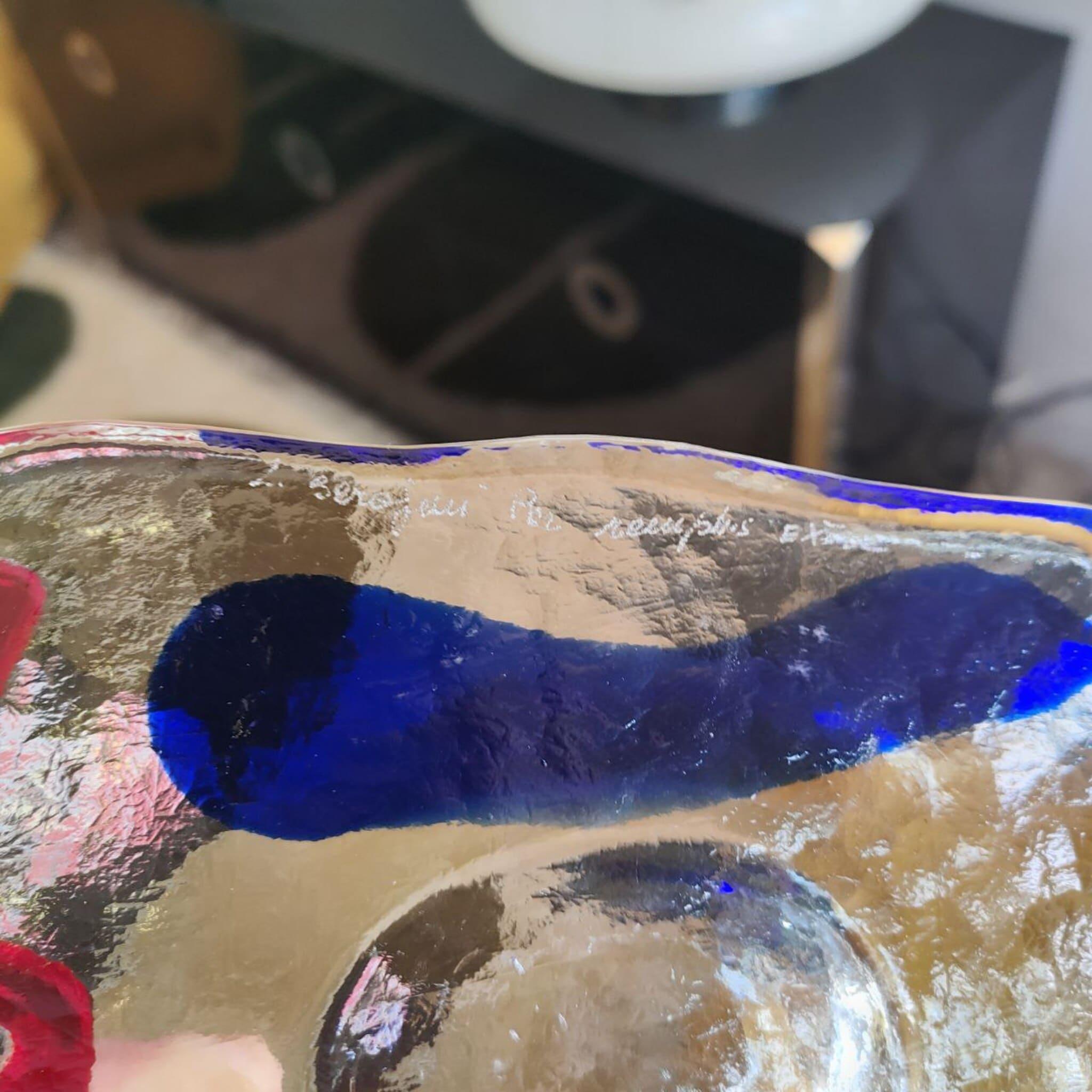 Cenicero de cristal de Murano moderno de mediados de siglo Luigi Serafini Memphis Años 80 en Bueno estado para la venta en Nicolosi, IT