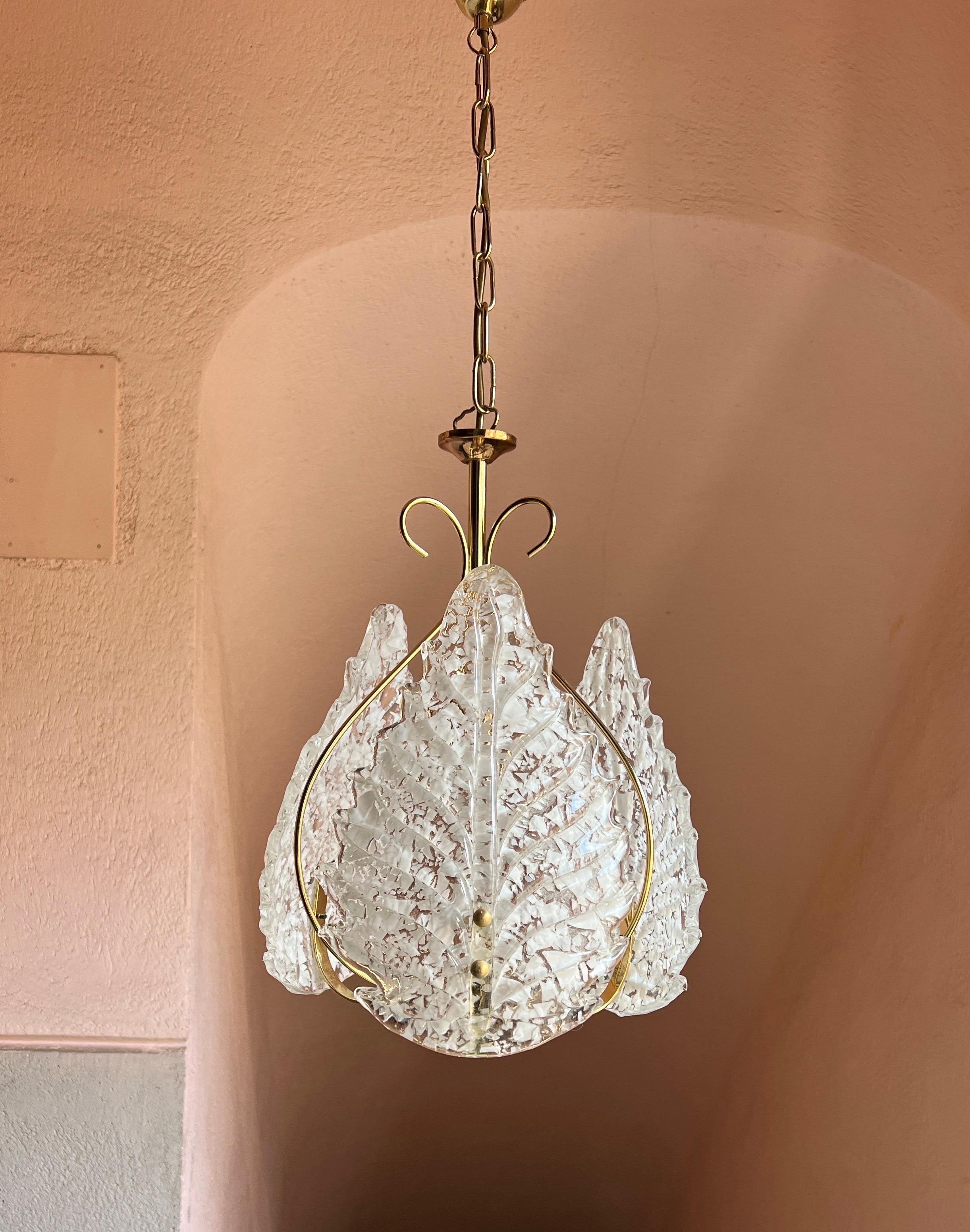 Mid century modern Murano glass ceeling light 1970s Italy For Sale 5
