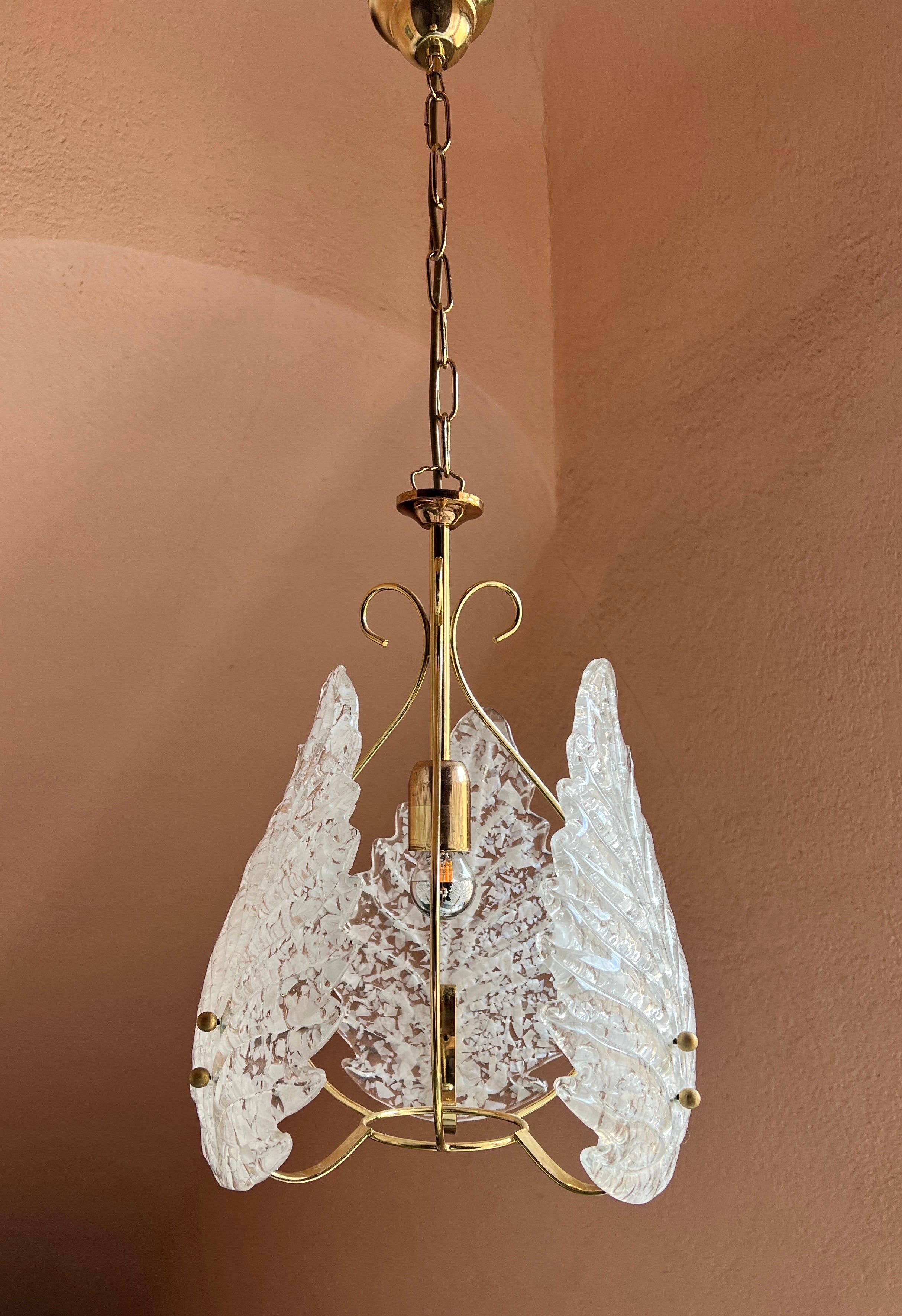 Mid century modern Murano glass ceeling light 1970s Italy In Good Condition For Sale In Palermo, PA