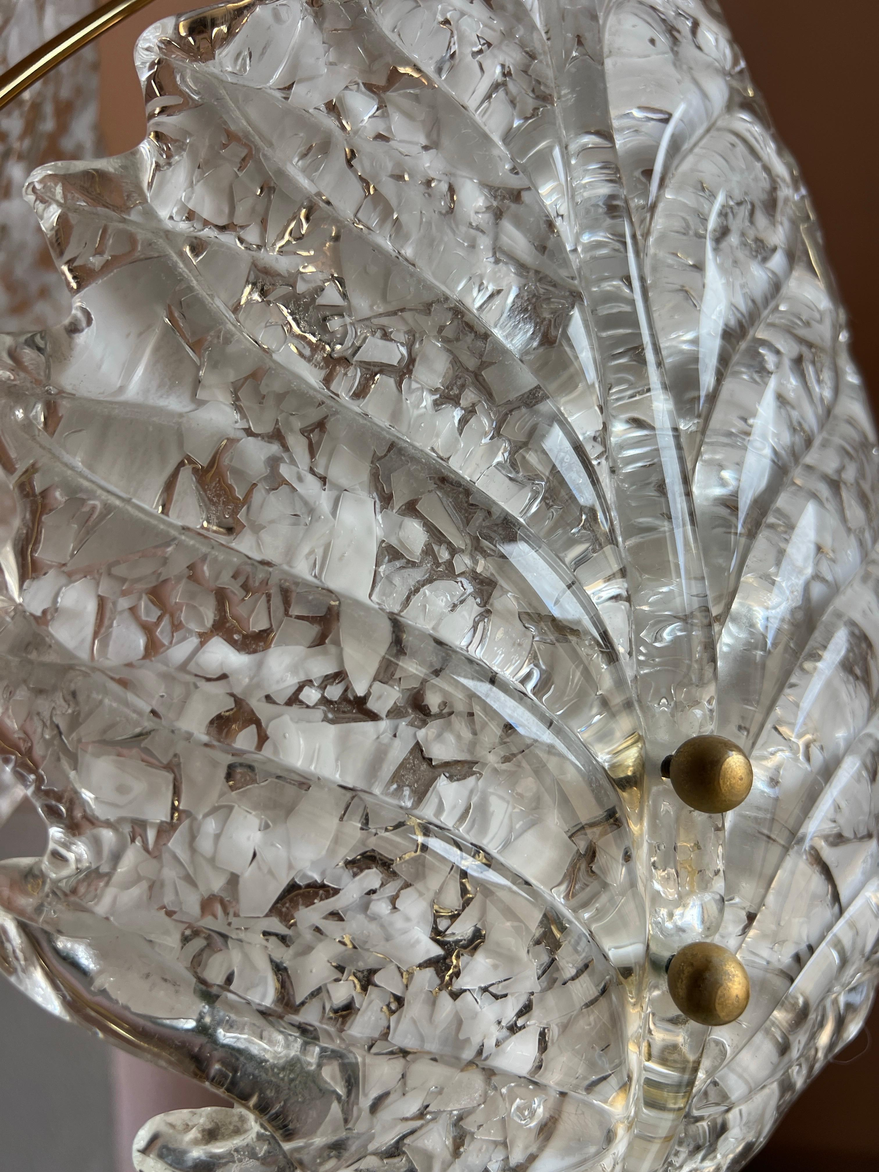 Metal Mid century modern Murano glass ceeling light 1970s Italy For Sale