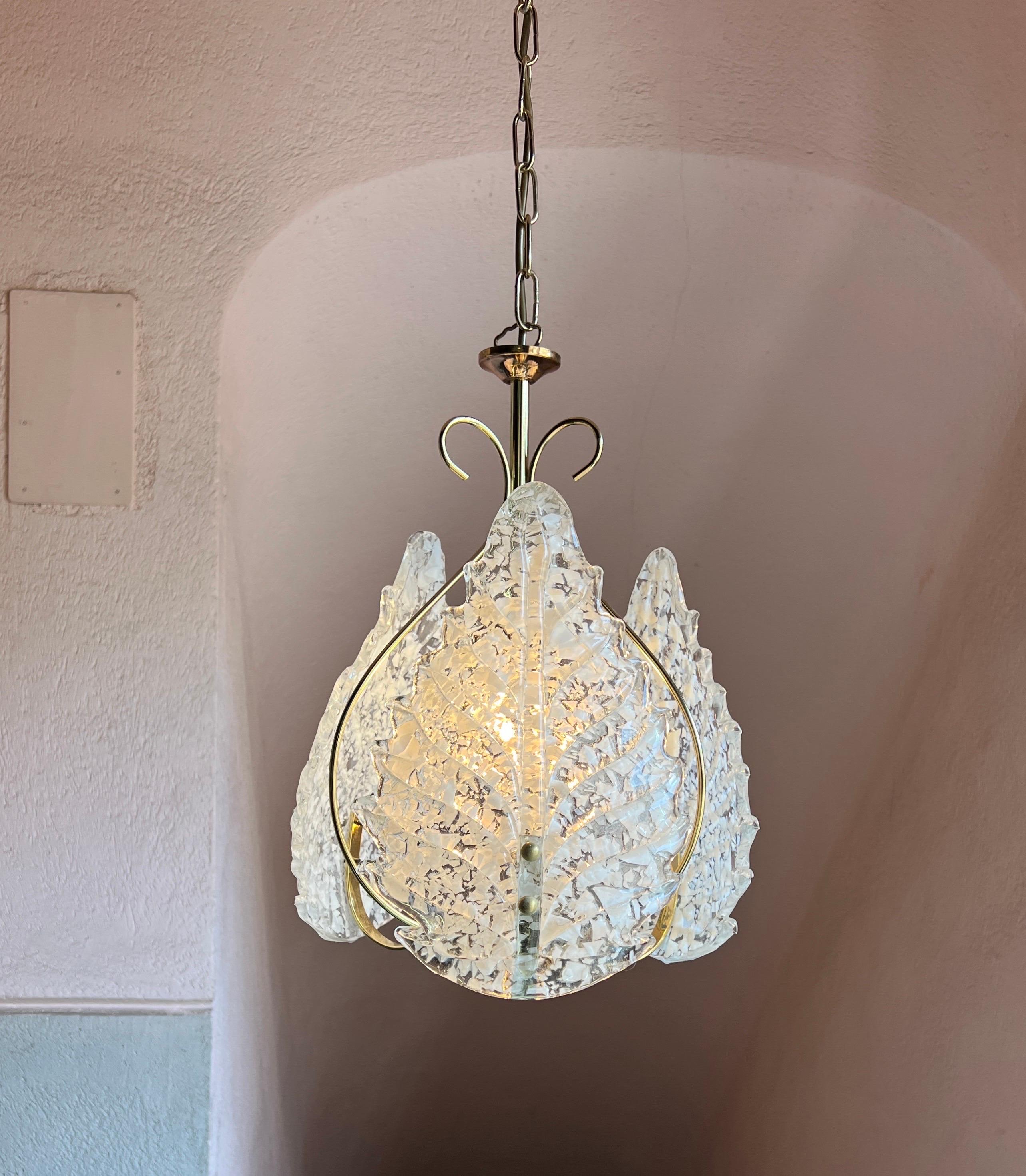 Mid century modern Murano glass ceeling light 1970s Italy For Sale 2