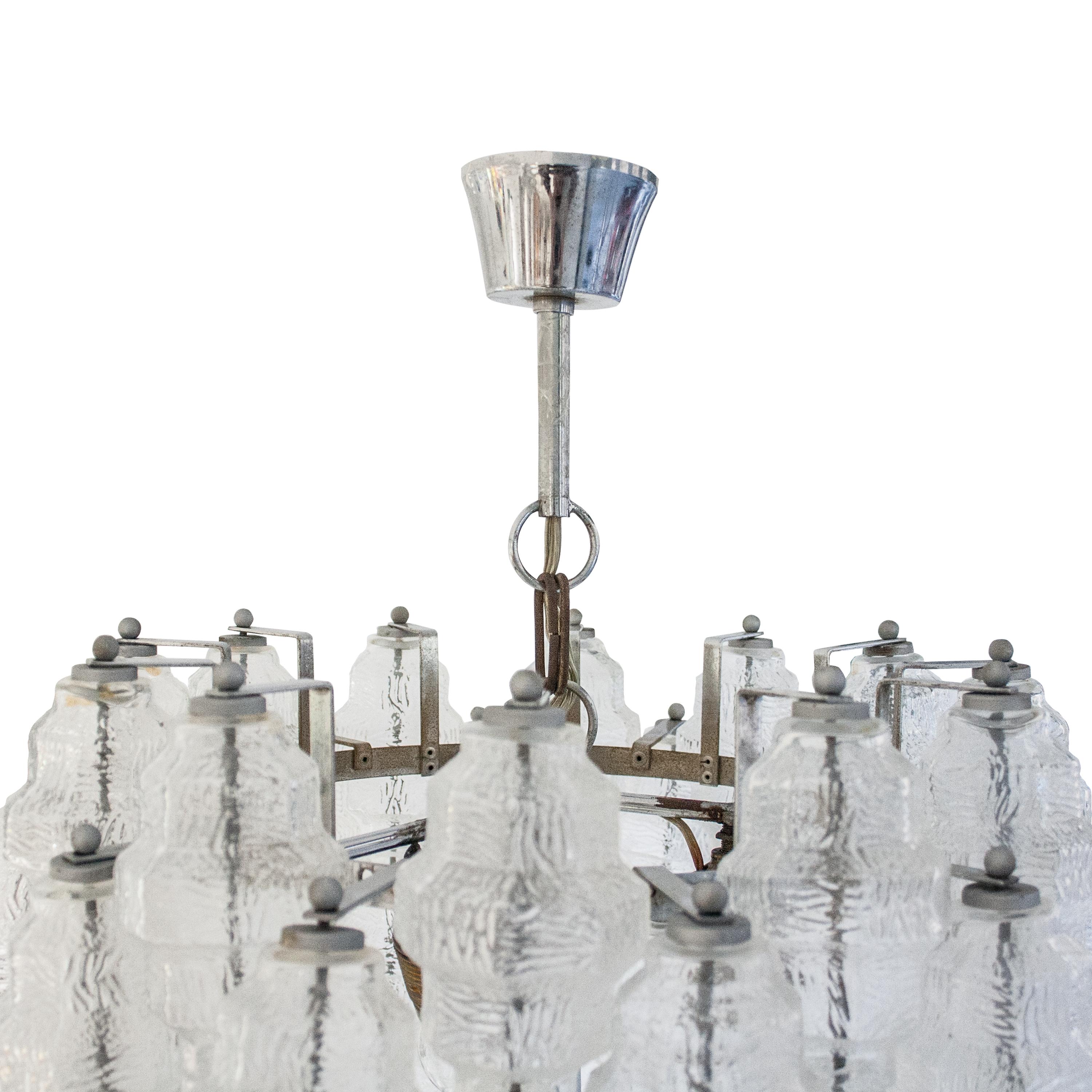Mid-Century Modern Murano Glass Ceiling Lamp, Italy, 1970 In Good Condition For Sale In Madrid, ES