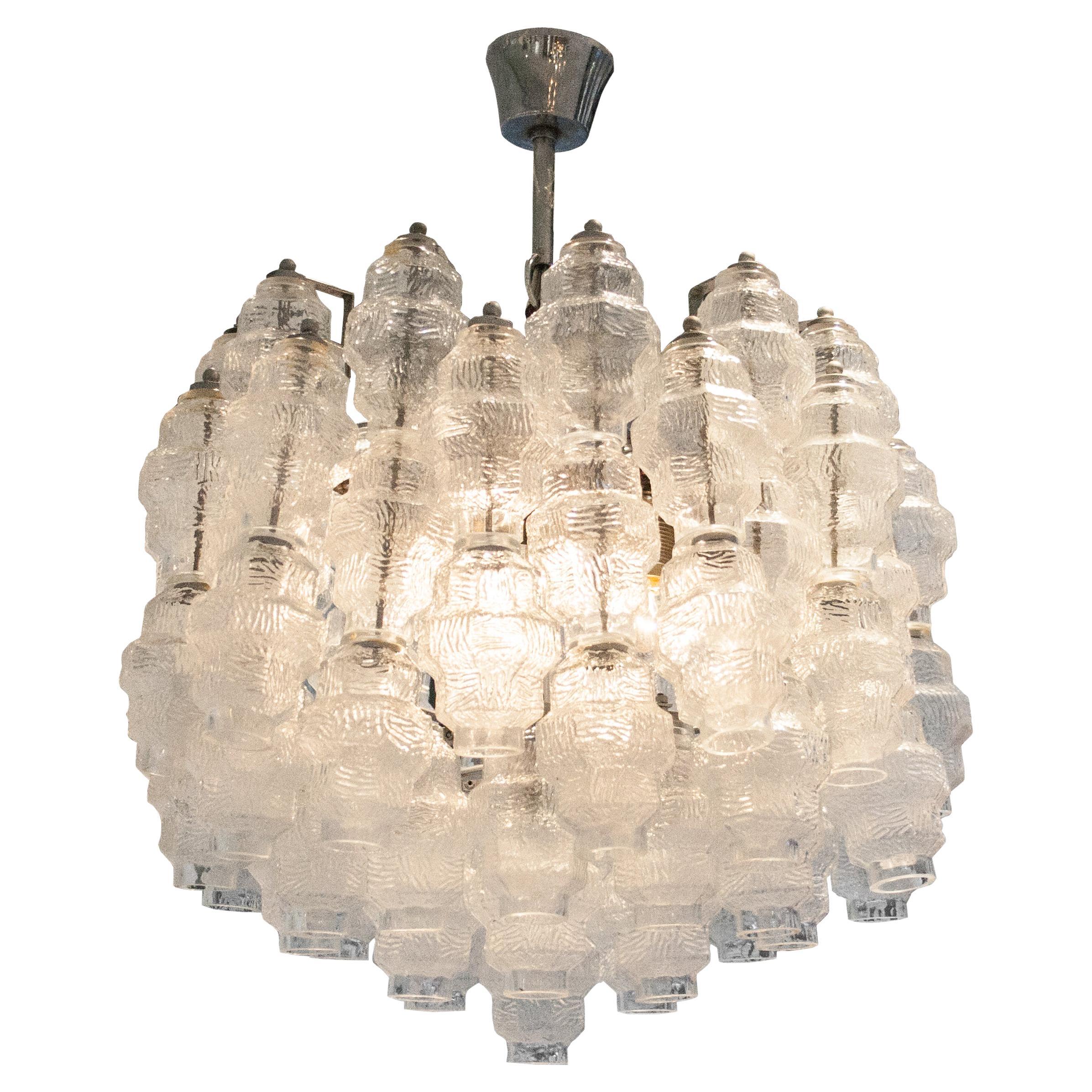 Mid-Century Modern Murano Glass Ceiling Lamp, Italy, 1970 For Sale