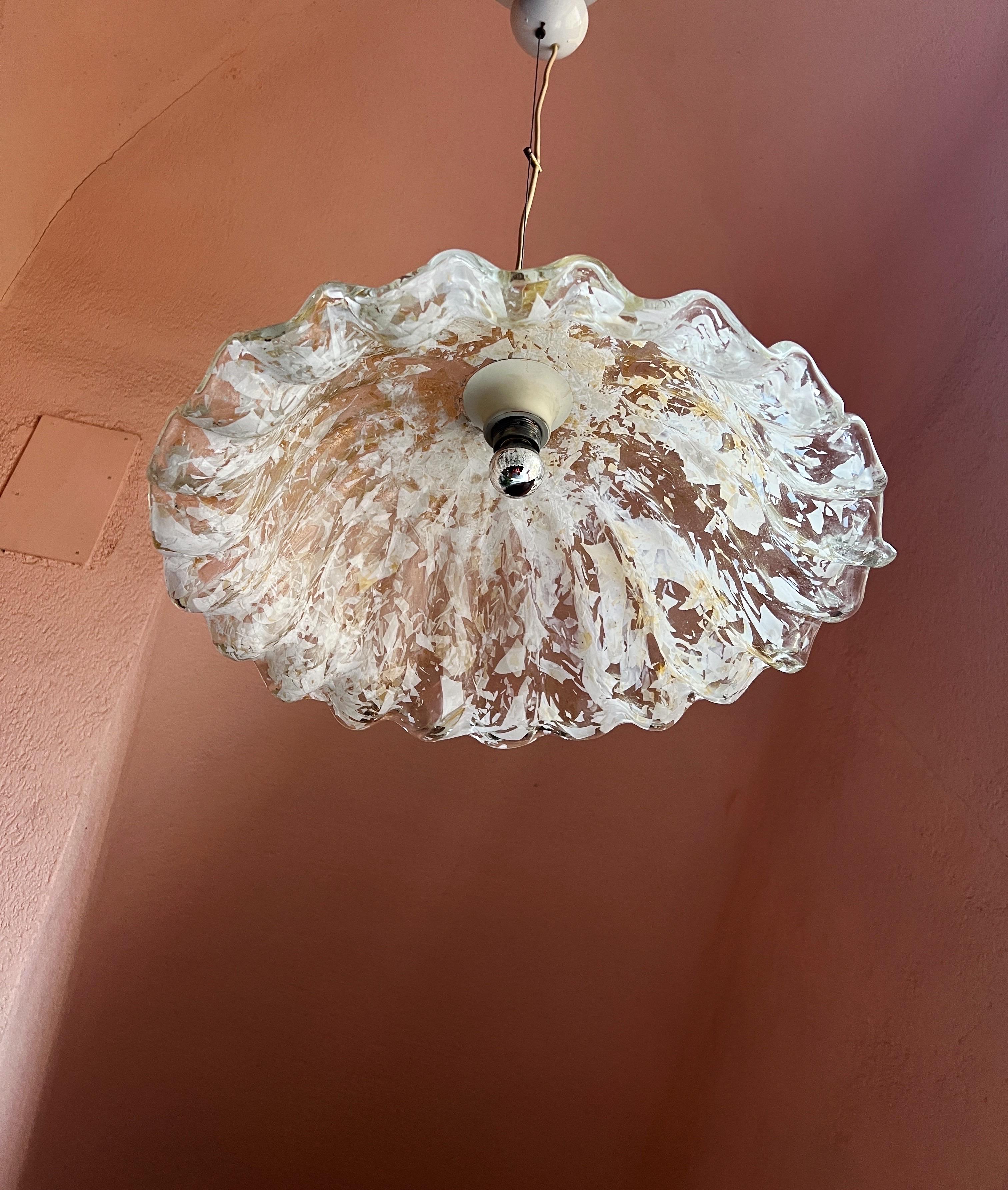 Metal Mid-Century Modern Murano Glass Ceiling Light by La Murrina For Sale