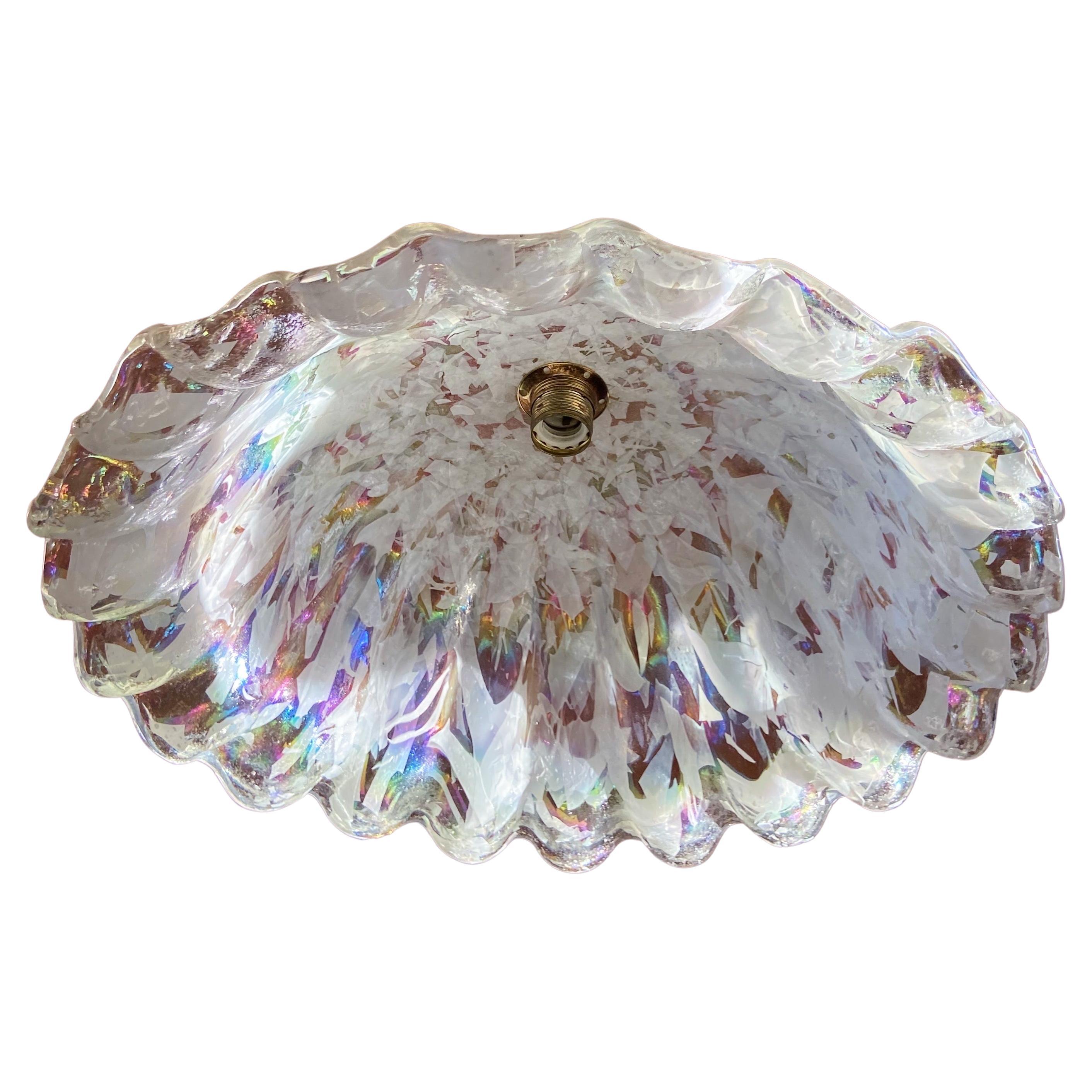 Mid-Century Modern Murano Glass Ceiling Light in 'Psychedelic' Rainbow Colour For Sale