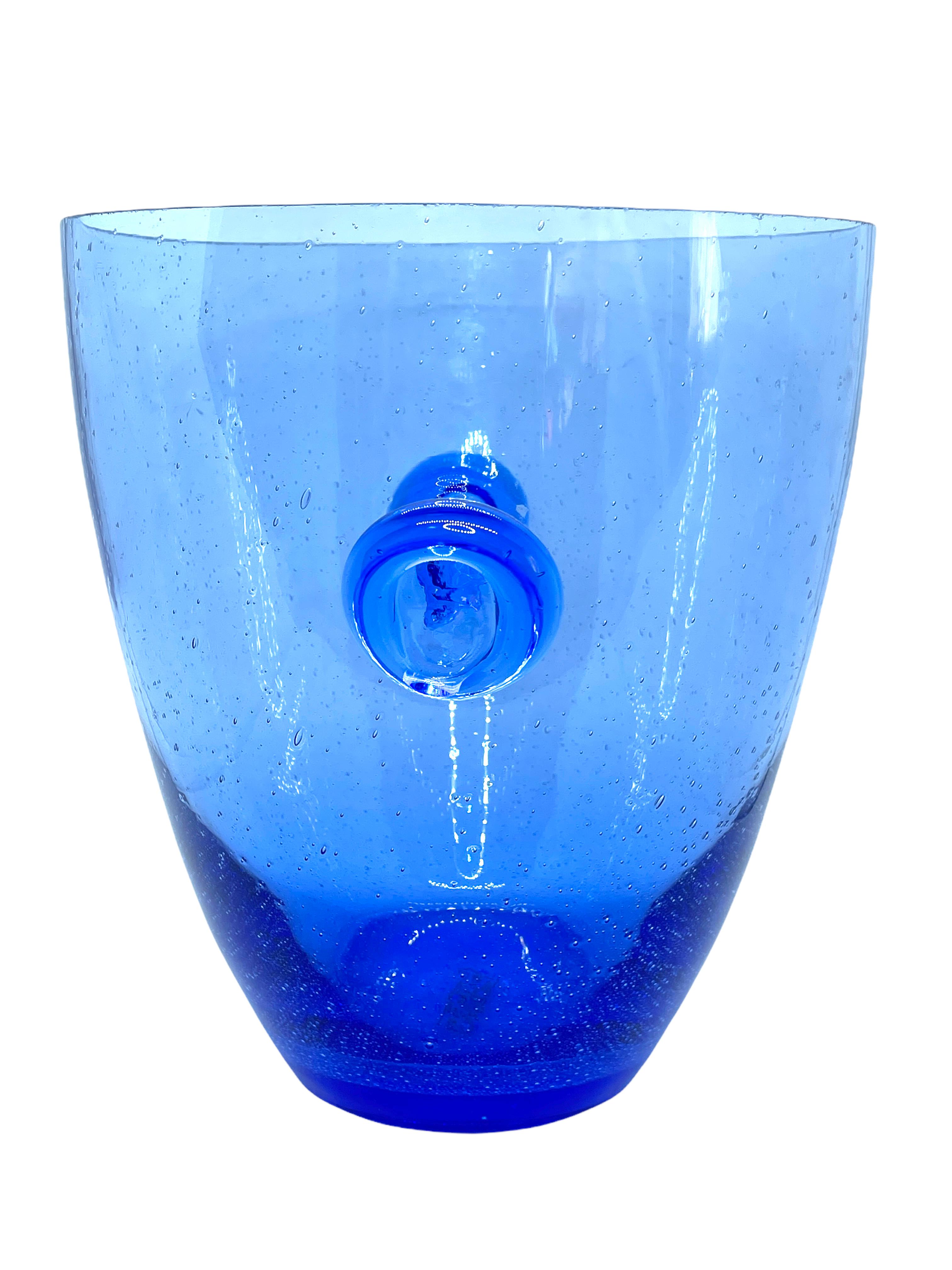 Metal Mid-Century Modern Murano Glass Champagne Cooler Ice Bucket, Germany, 1950s