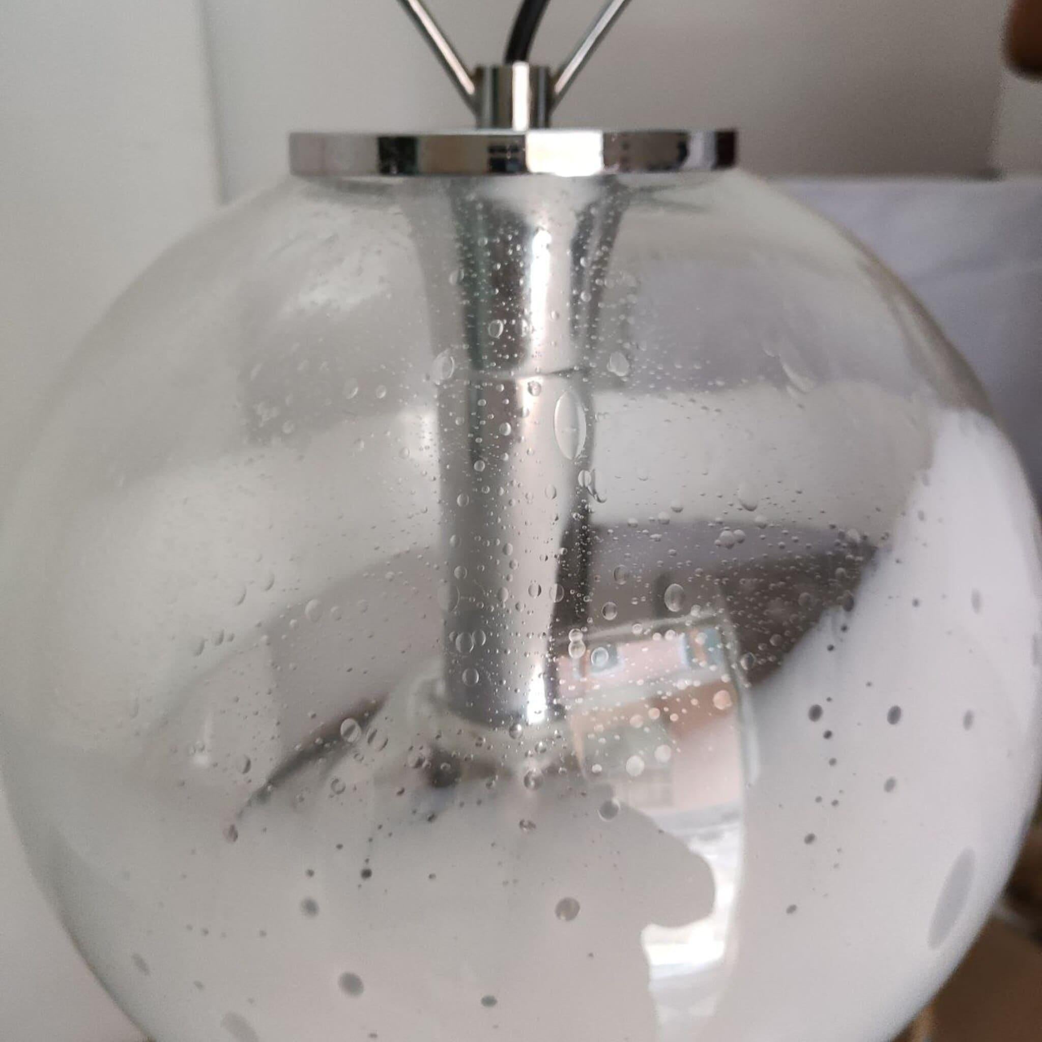 Late 20th Century Mid-century modern murano glass chandelier by Gino Poli, Italy, 1970s For Sale