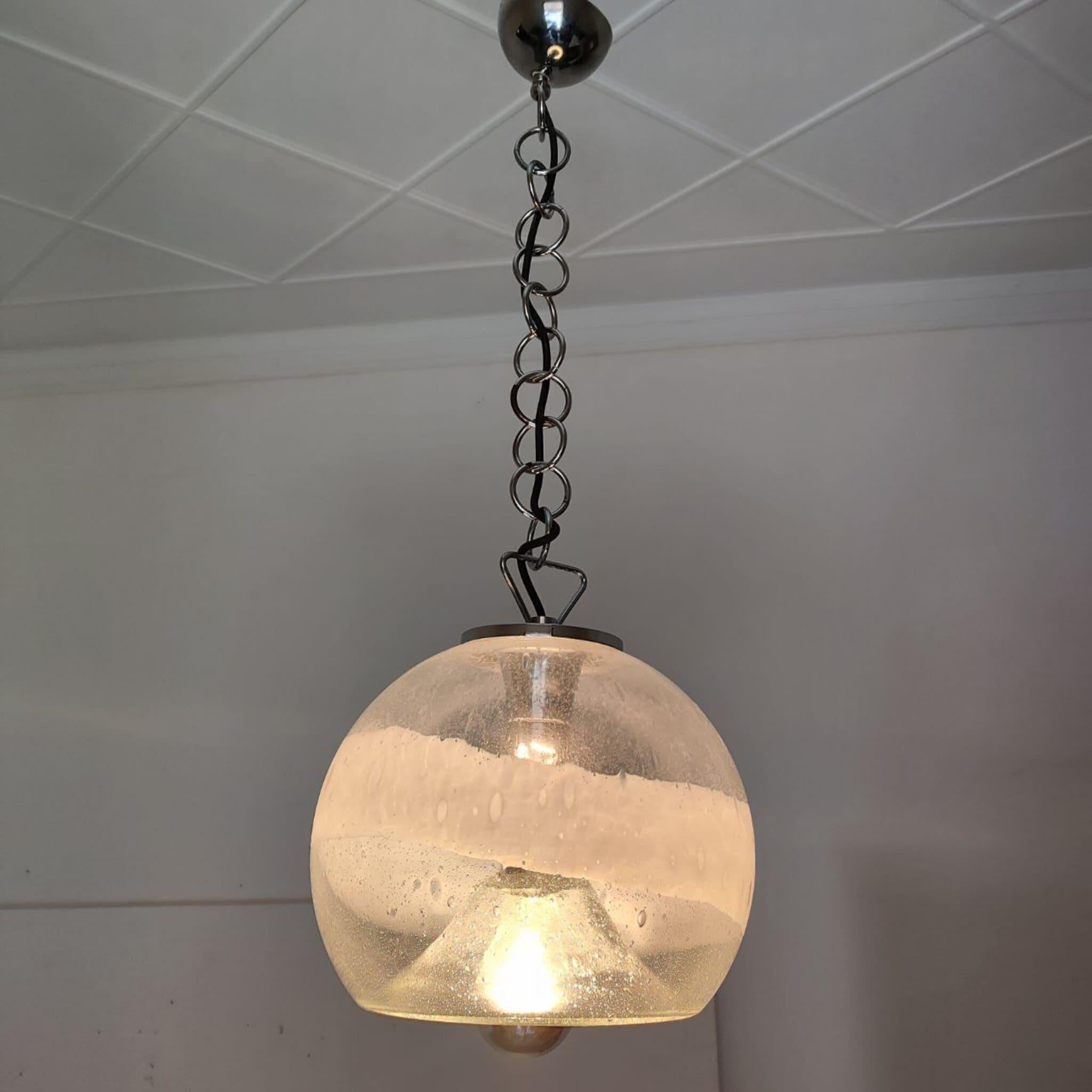 Mid-century modern murano glass chandelier by Gino Poli, Italy, 1970s For Sale 2