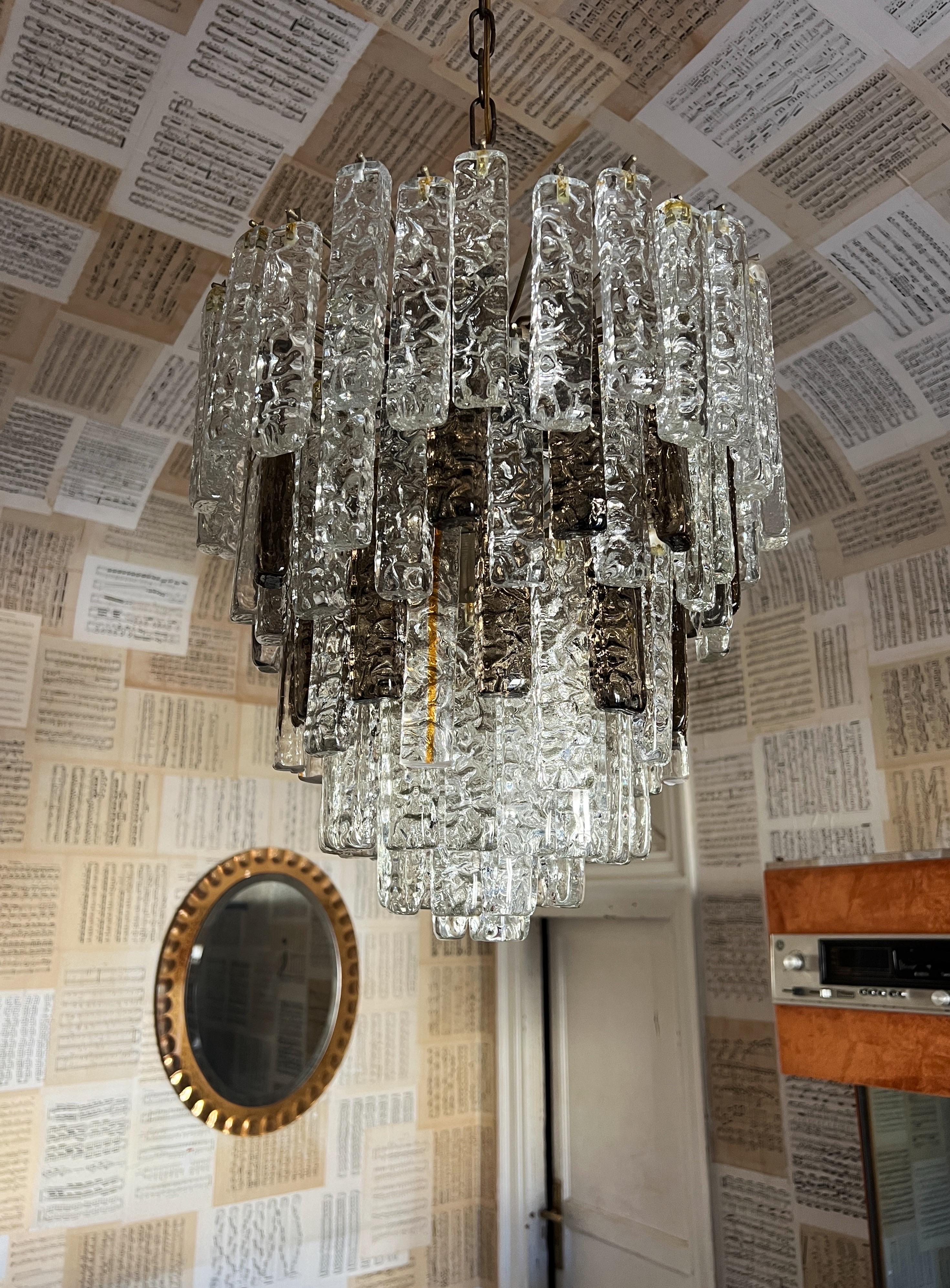 Italian Mid century modern Murano glass chandelier by Toni Zuccheri, 1970 For Sale