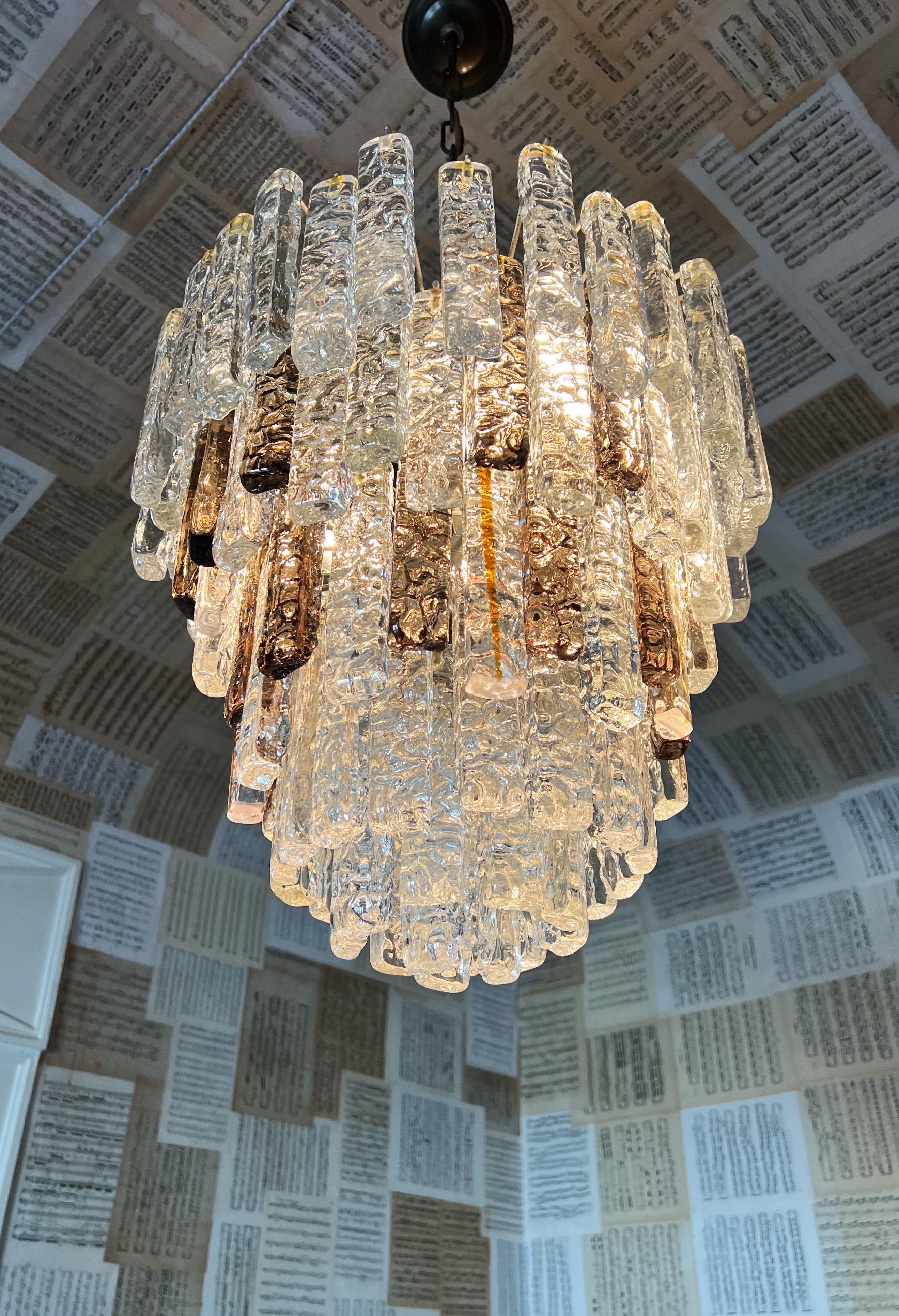 20th Century Mid century modern Murano glass chandelier by Toni Zuccheri, 1970 For Sale