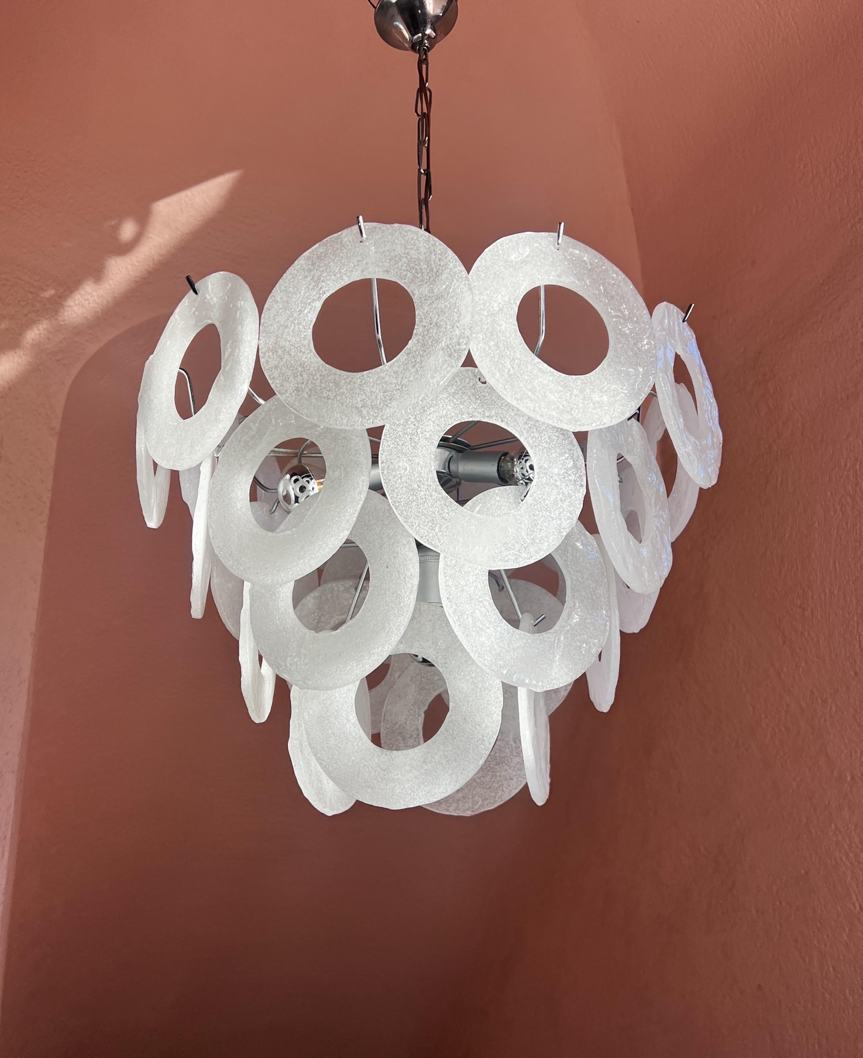 Araña de cristal de Murano moderna de mediados de siglo Italiano en venta