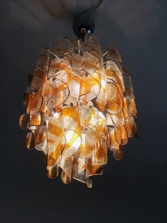 Mid Century Modern Murano Glass Chandelier Mazzega Italy 1960s