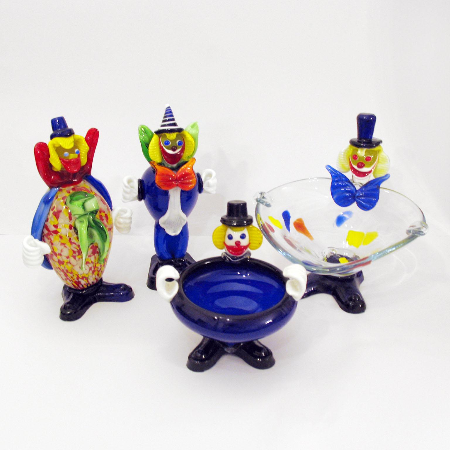 Moderner Muranoglas-Clown aus der Jahrhundertmitte:: Italien:: um 1960 2