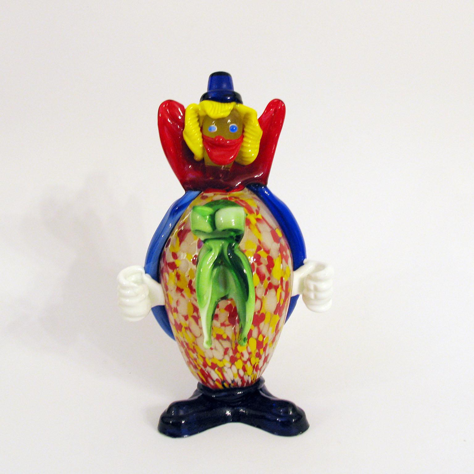 Moderner Muranoglas-Clown aus der Jahrhundertmitte:: Italien:: um 1960 3