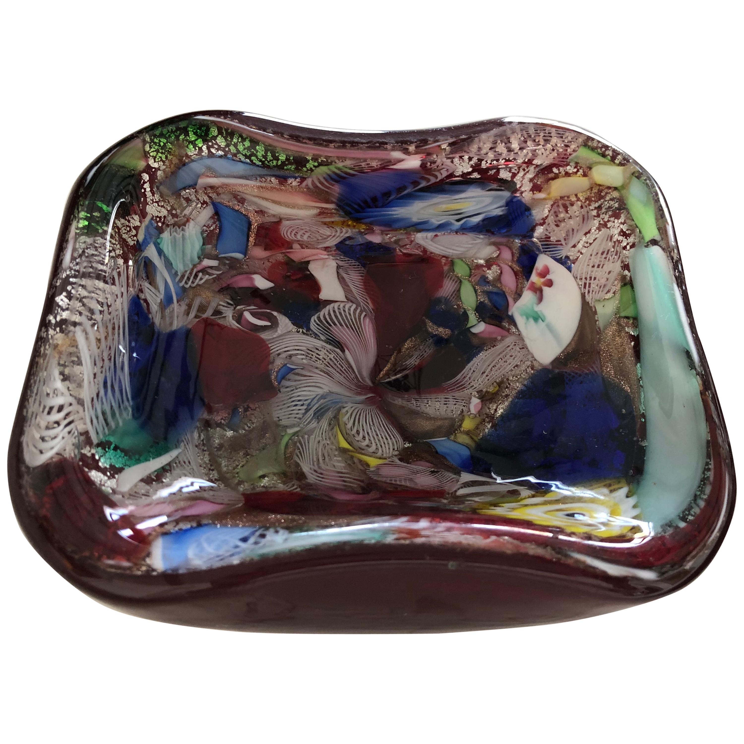Mid-Century Modern Murano Glass Dish by Arte Vetraria Muranese 'AVEM' For Sale