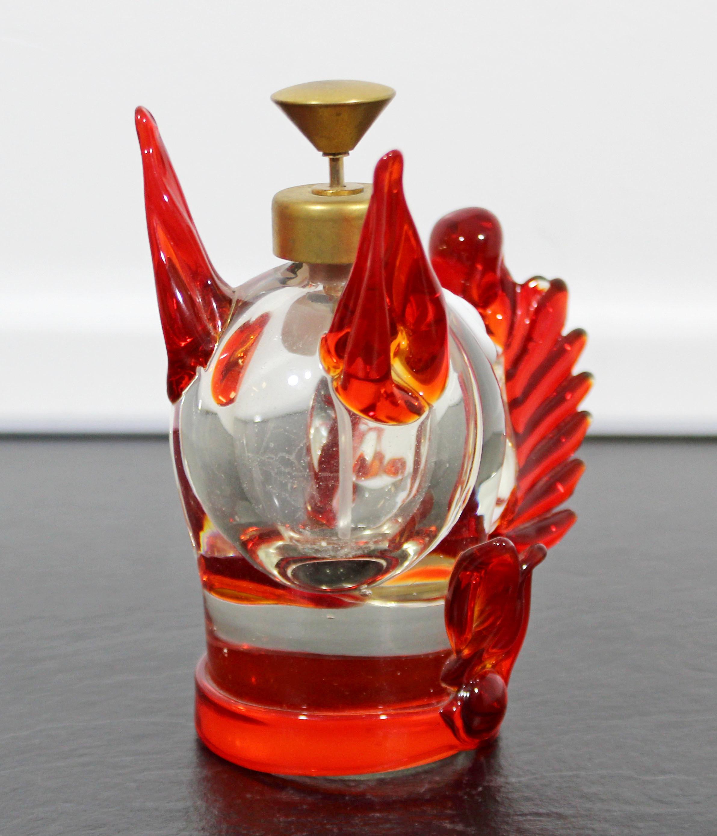 Late 20th Century Mid-Century Modern Murano Glass Dog Art Table Sculpture Atomizer Perfume Bottle